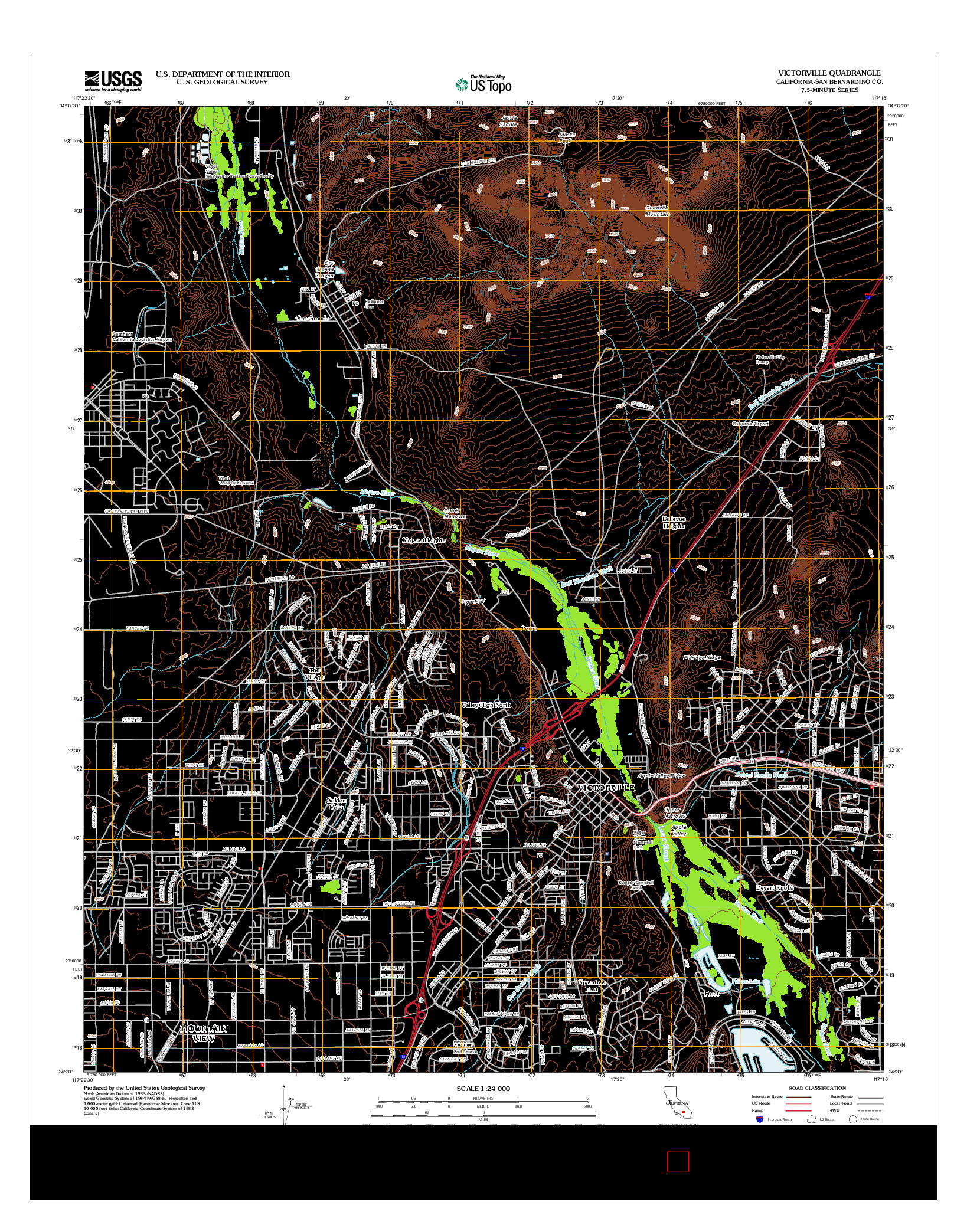 USGS US TOPO 7.5-MINUTE MAP FOR VICTORVILLE, CA 2012