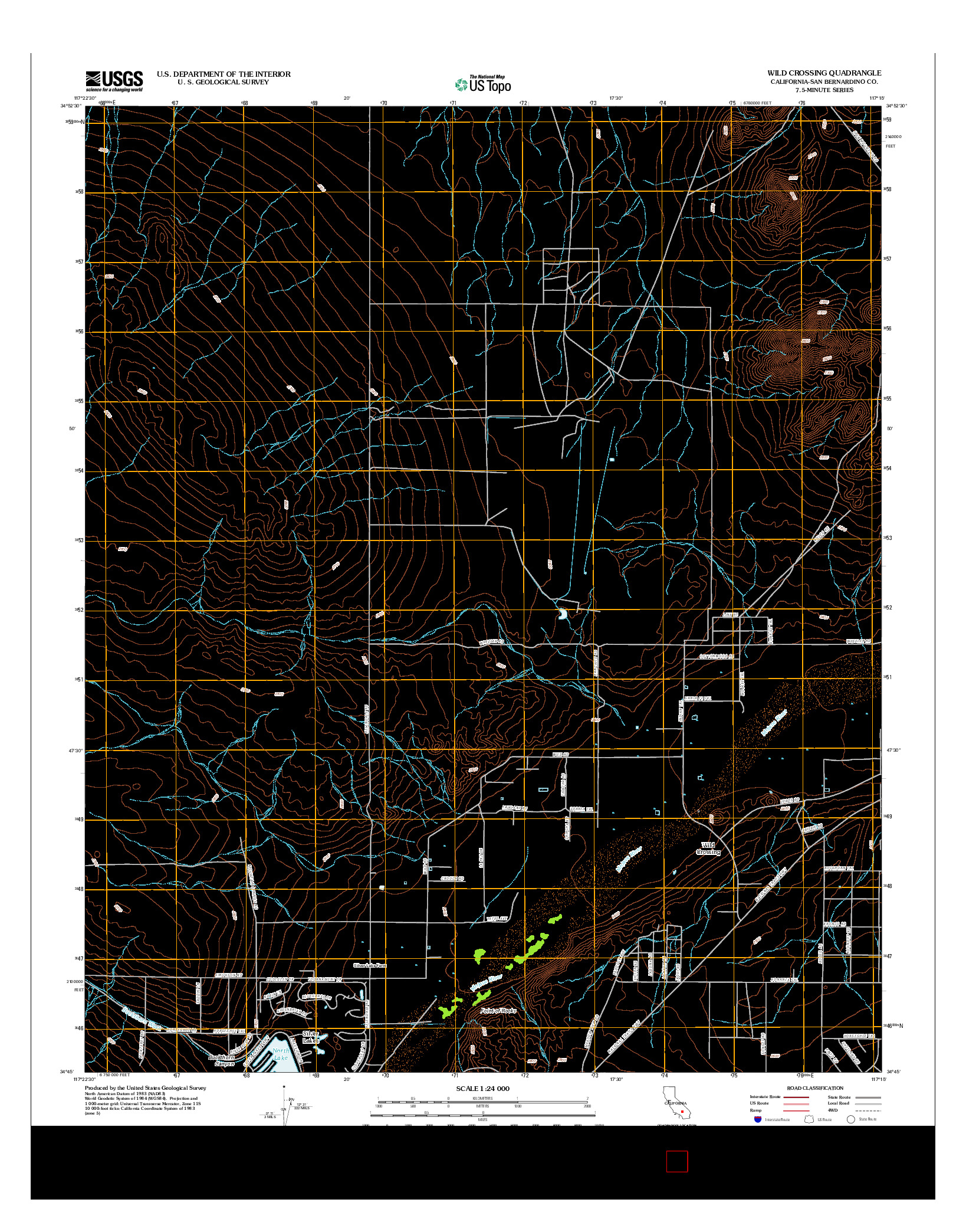 USGS US TOPO 7.5-MINUTE MAP FOR WILD CROSSING, CA 2012