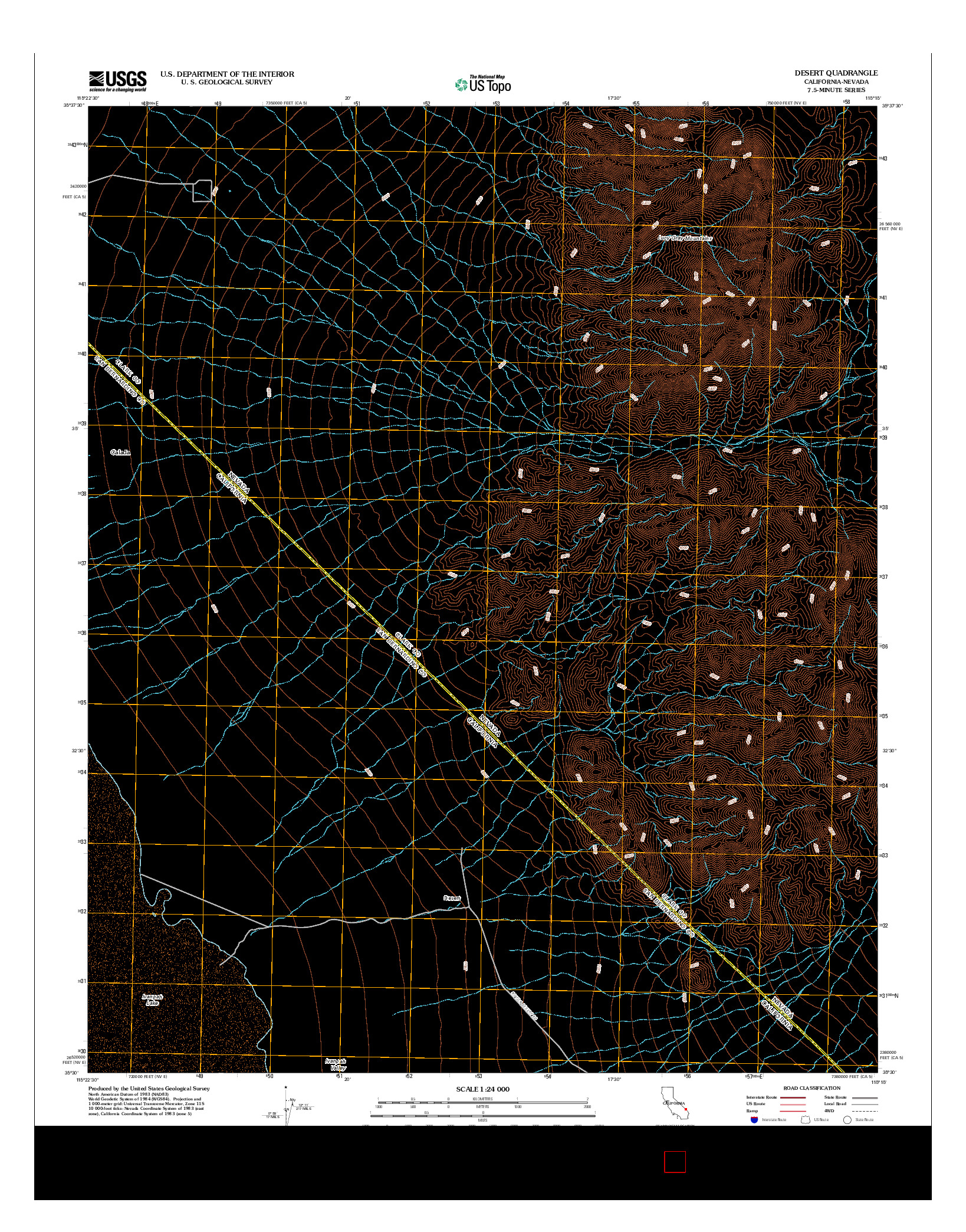 USGS US TOPO 7.5-MINUTE MAP FOR DESERT, CA-NV 2012