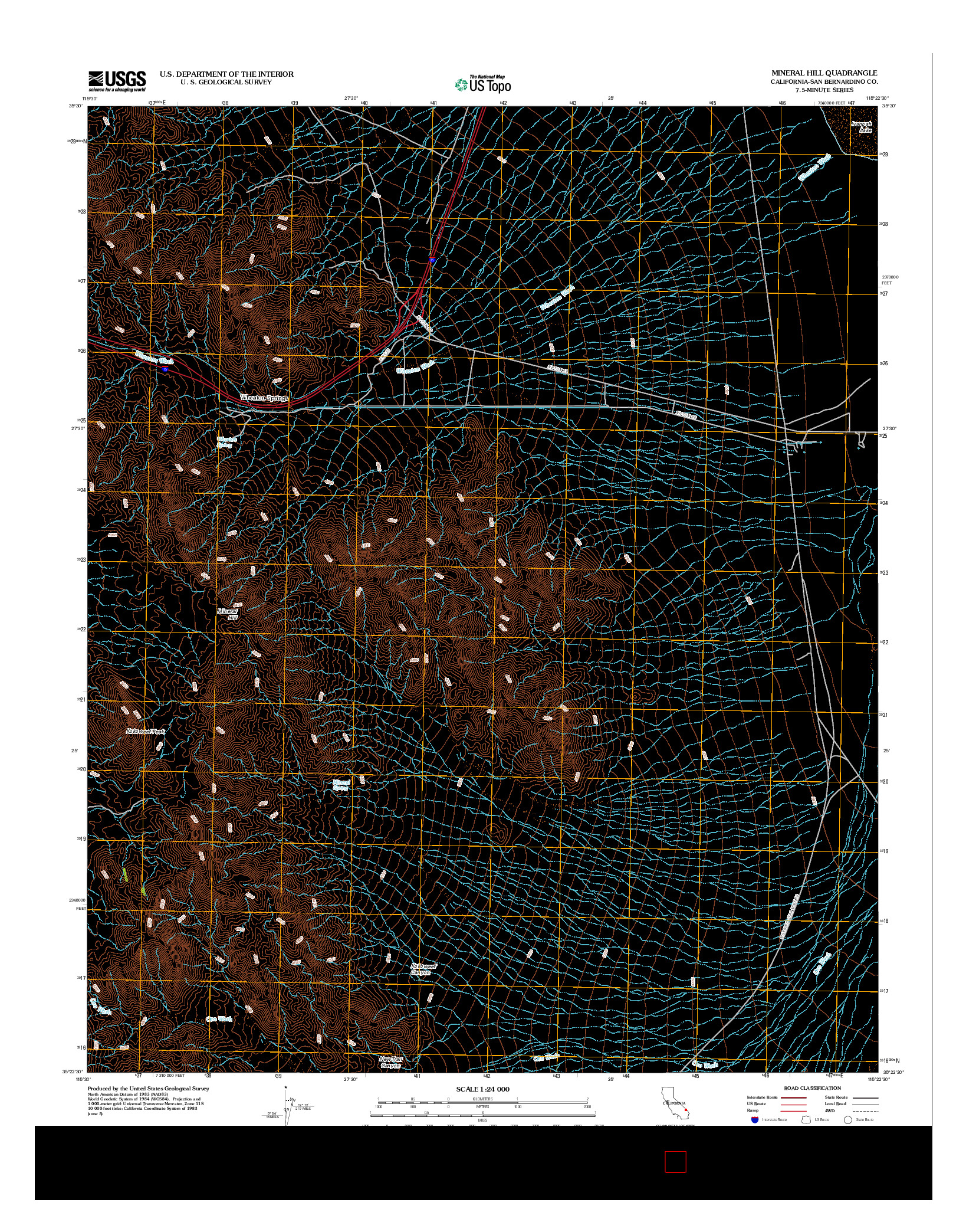 USGS US TOPO 7.5-MINUTE MAP FOR MINERAL HILL, CA 2012