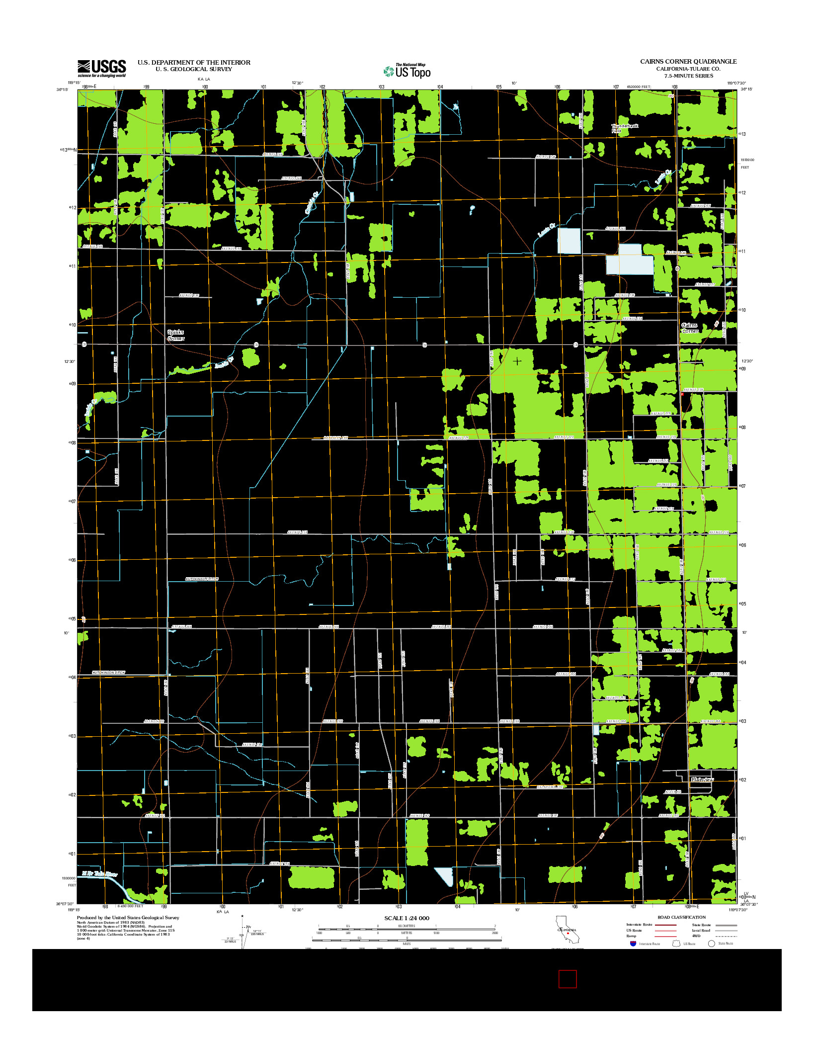 USGS US TOPO 7.5-MINUTE MAP FOR CAIRNS CORNER, CA 2012