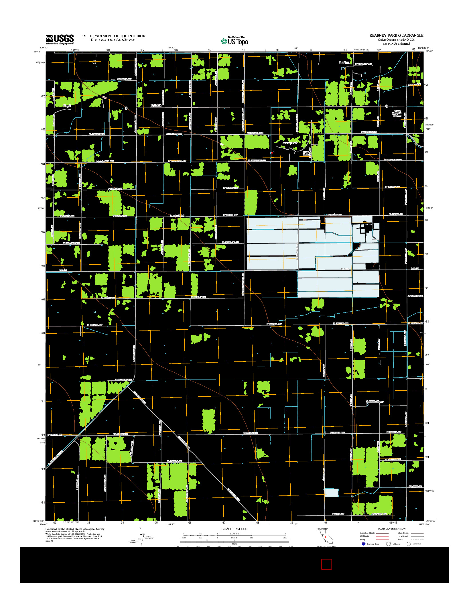 USGS US TOPO 7.5-MINUTE MAP FOR KEARNEY PARK, CA 2012