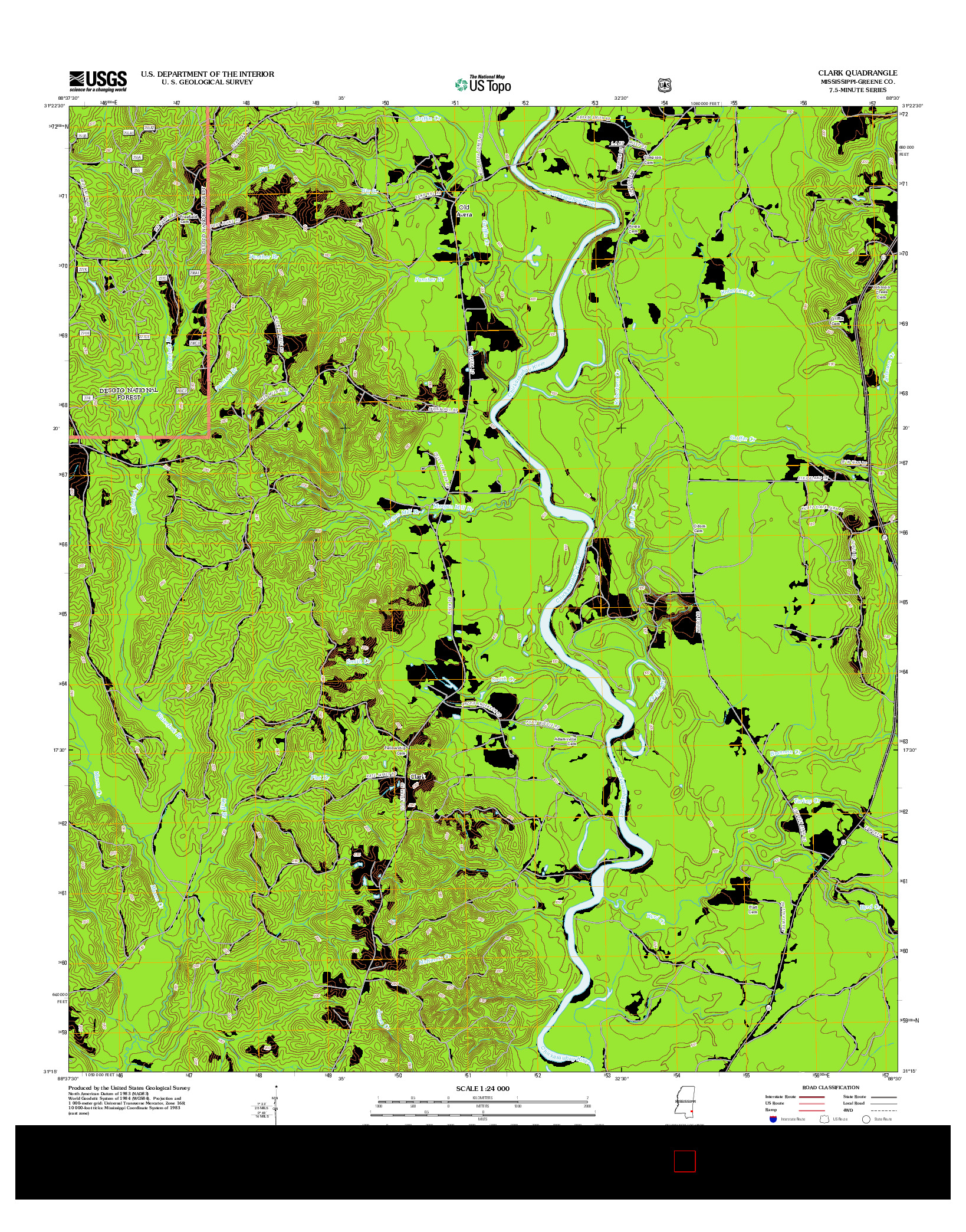 USGS US TOPO 7.5-MINUTE MAP FOR CLARK, MS 2012