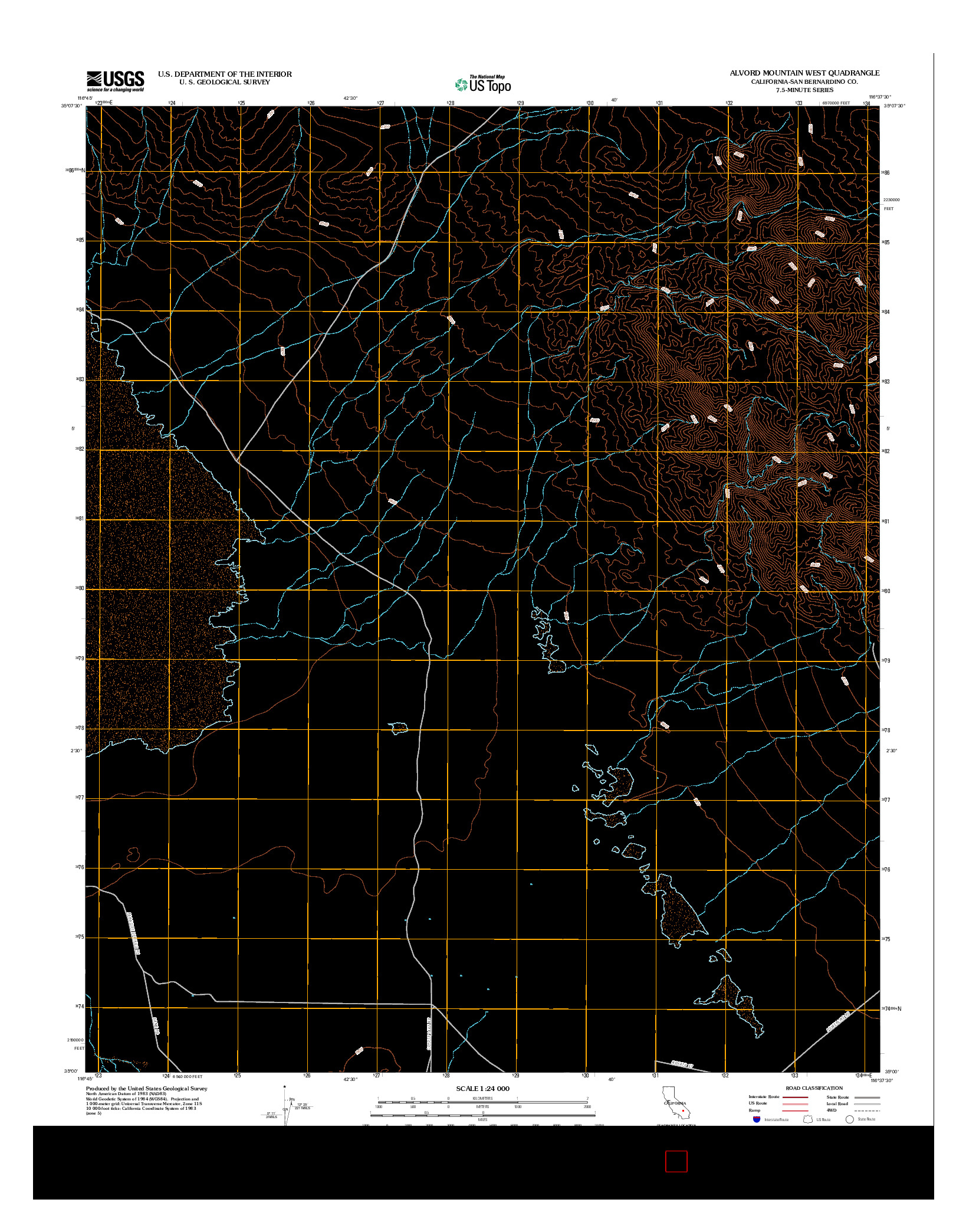 USGS US TOPO 7.5-MINUTE MAP FOR ALVORD MOUNTAIN WEST, CA 2012