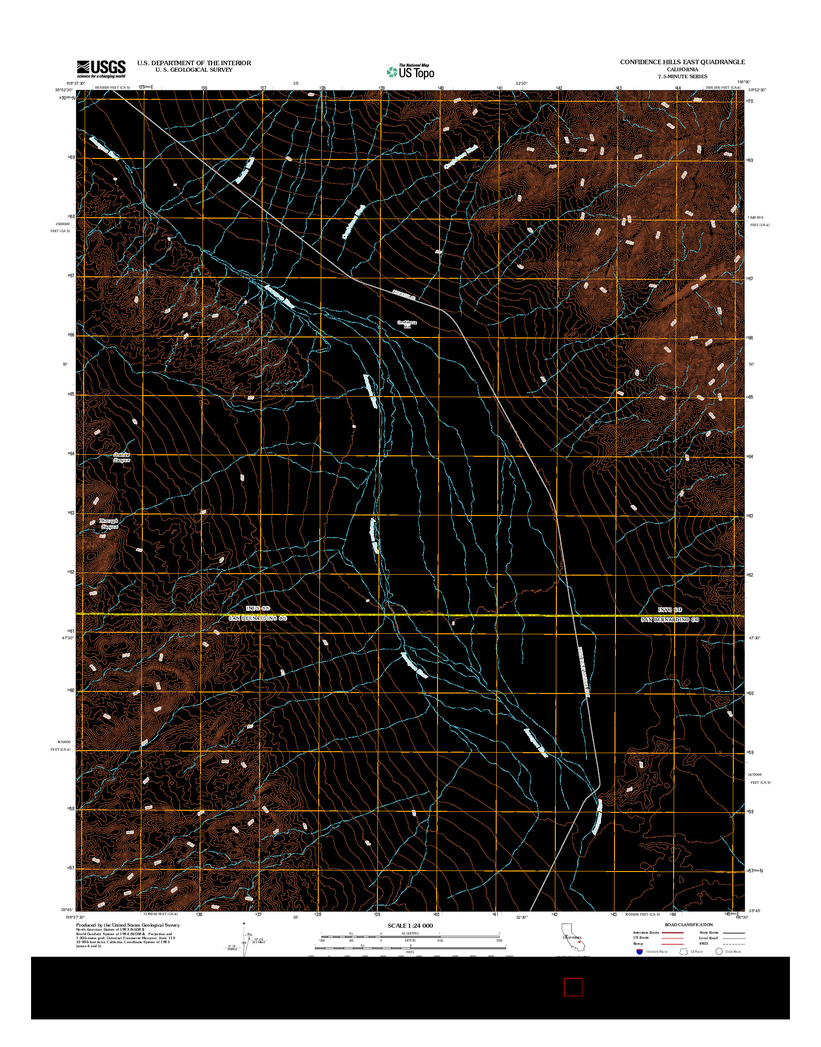 USGS US TOPO 7.5-MINUTE MAP FOR CONFIDENCE HILLS EAST, CA 2012