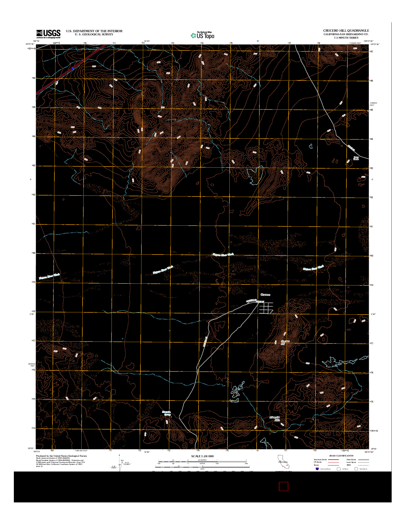 USGS US TOPO 7.5-MINUTE MAP FOR CRUCERO HILL, CA 2012