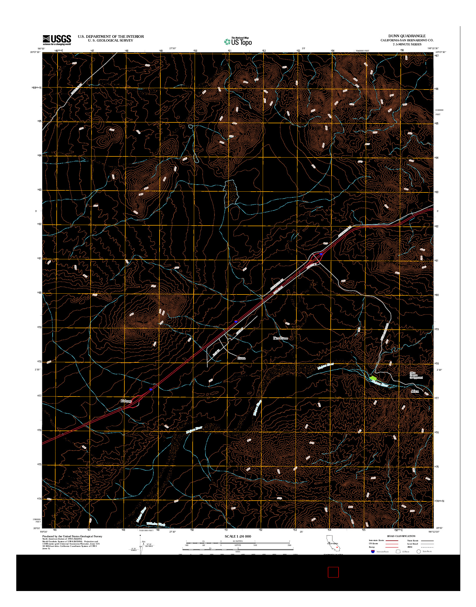 USGS US TOPO 7.5-MINUTE MAP FOR DUNN, CA 2012