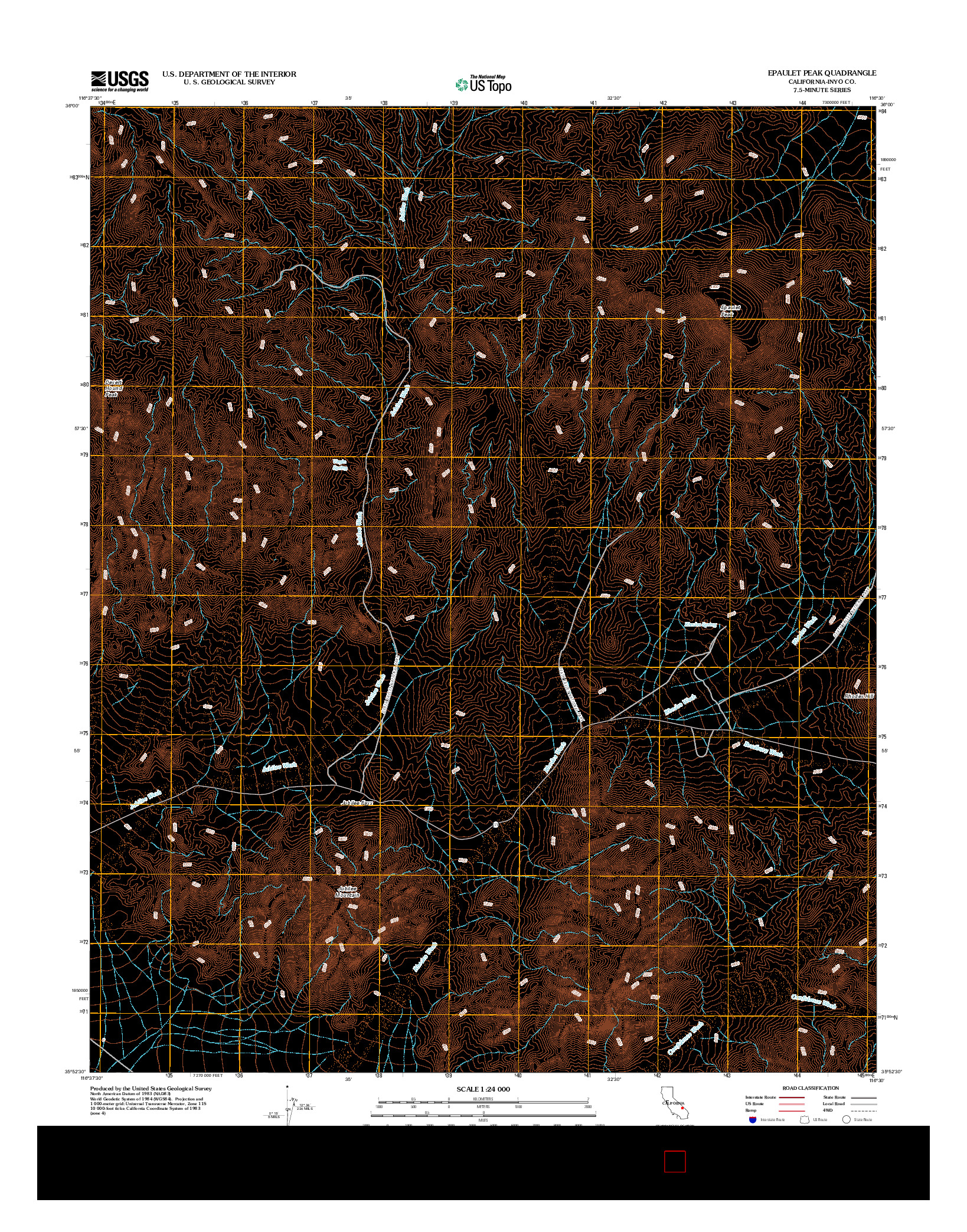 USGS US TOPO 7.5-MINUTE MAP FOR EPAULET PEAK, CA 2012