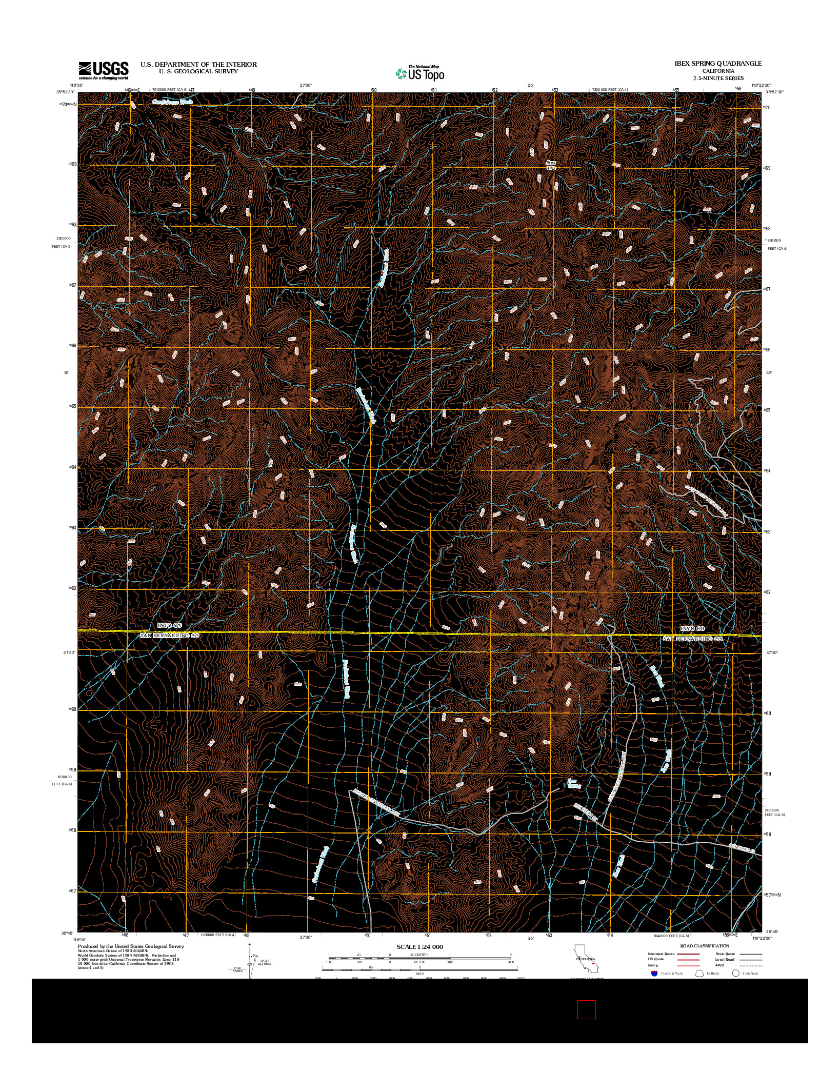 USGS US TOPO 7.5-MINUTE MAP FOR IBEX SPRING, CA 2012