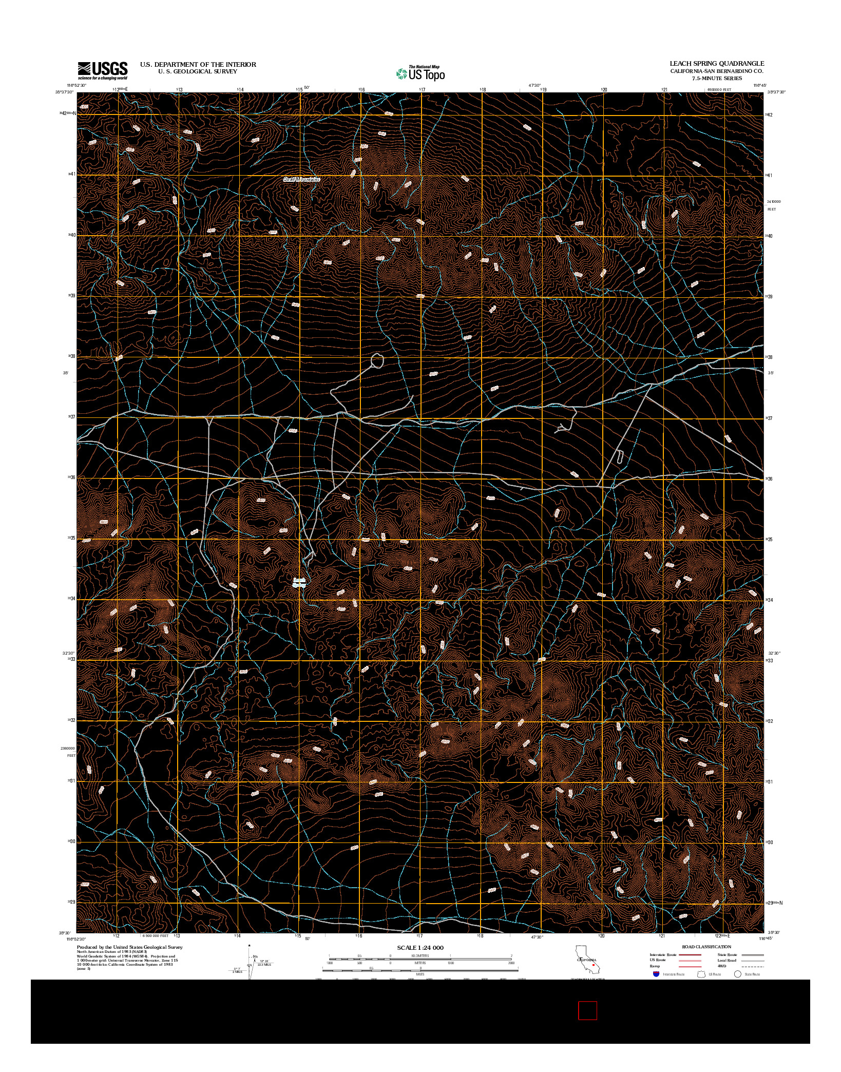 USGS US TOPO 7.5-MINUTE MAP FOR LEACH SPRING, CA 2012