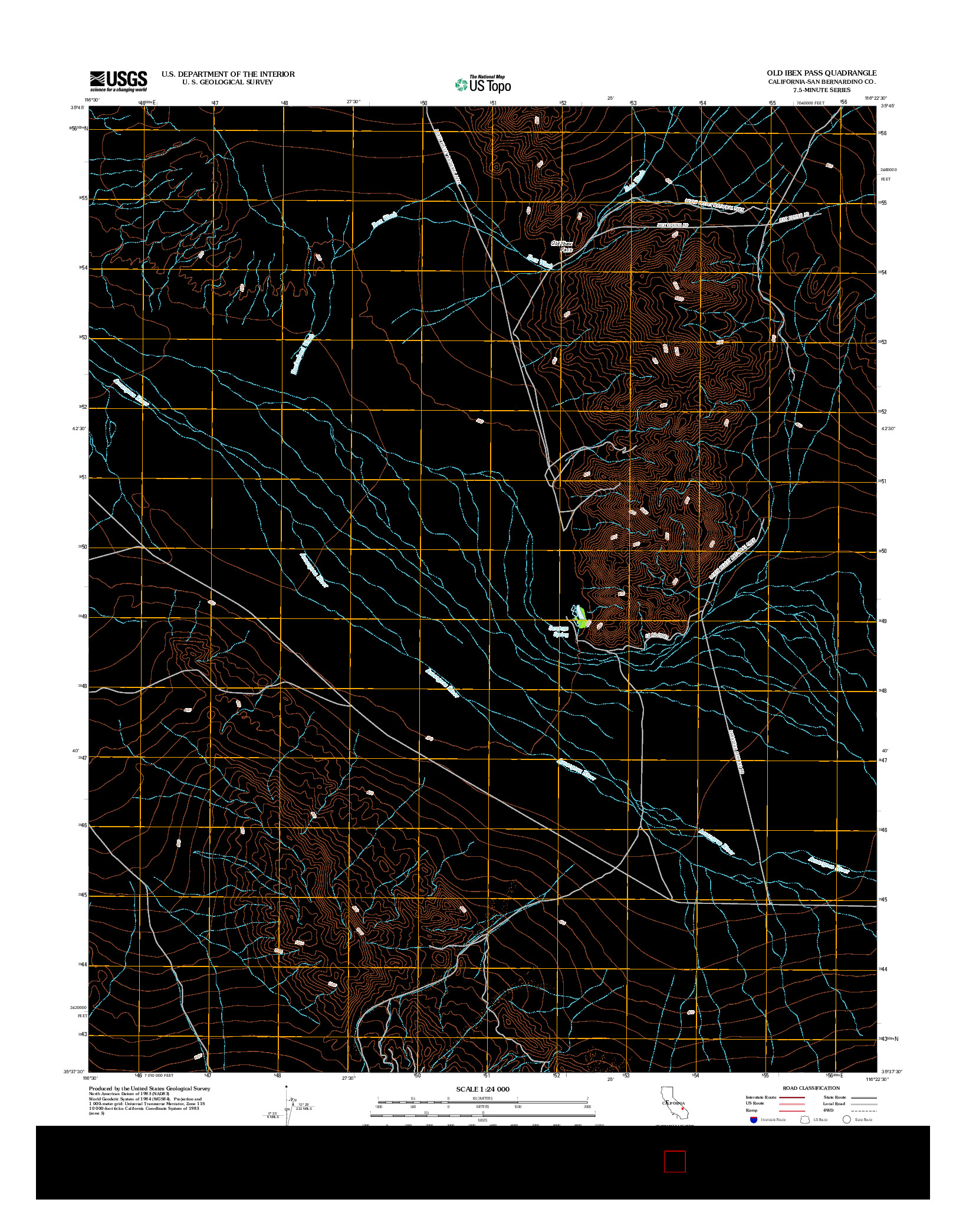 USGS US TOPO 7.5-MINUTE MAP FOR OLD IBEX PASS, CA 2012