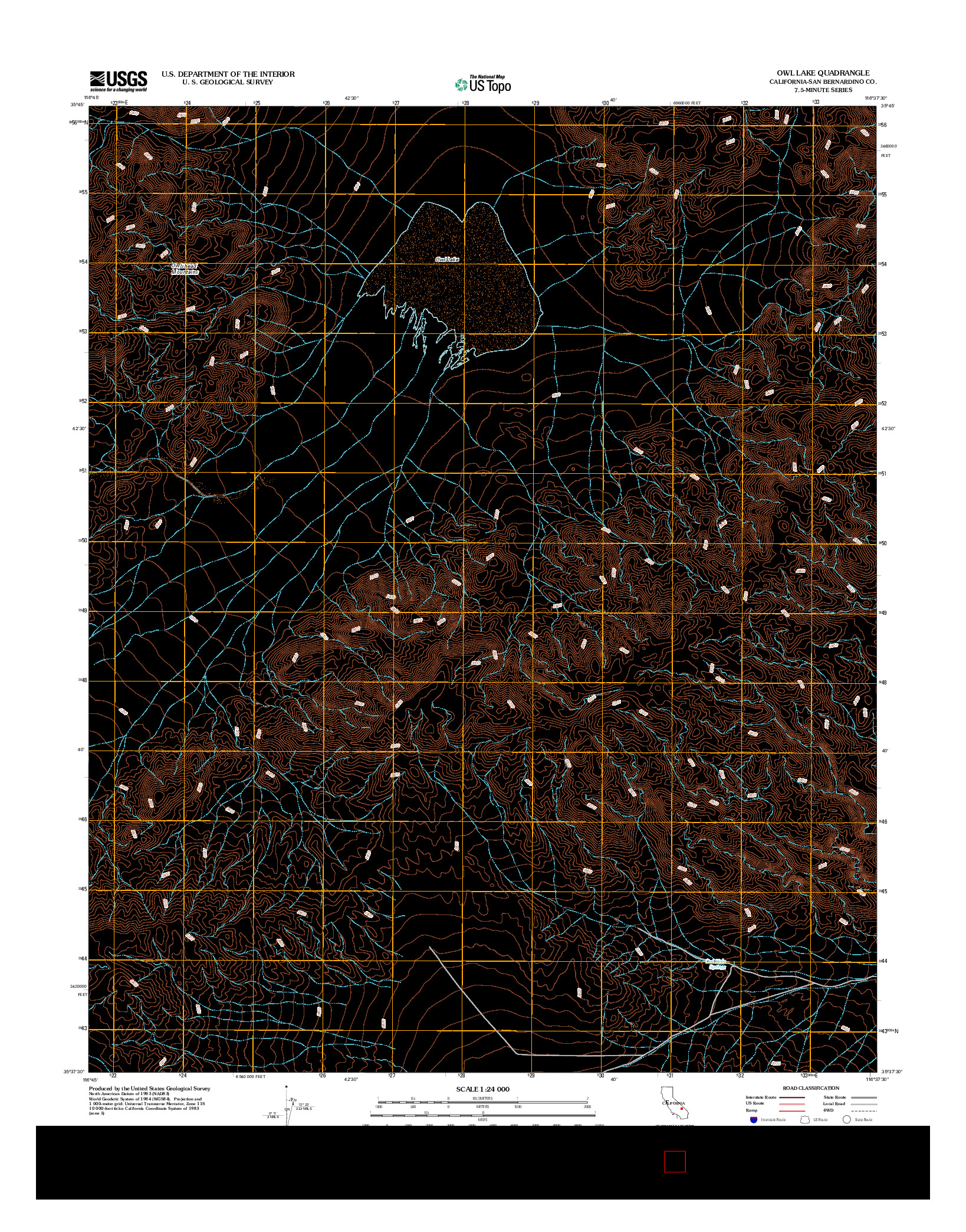 USGS US TOPO 7.5-MINUTE MAP FOR OWL LAKE, CA 2012