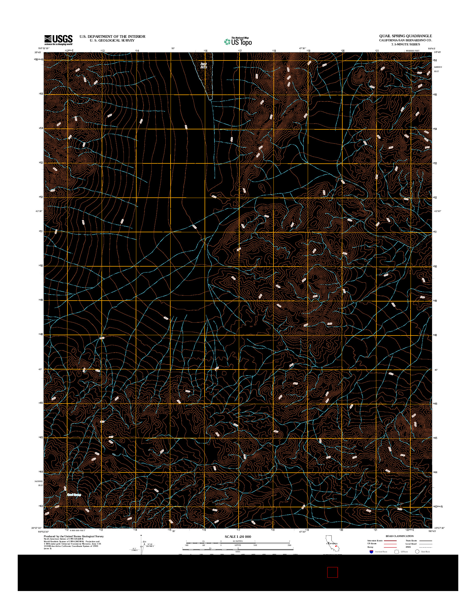 USGS US TOPO 7.5-MINUTE MAP FOR QUAIL SPRING, CA 2012