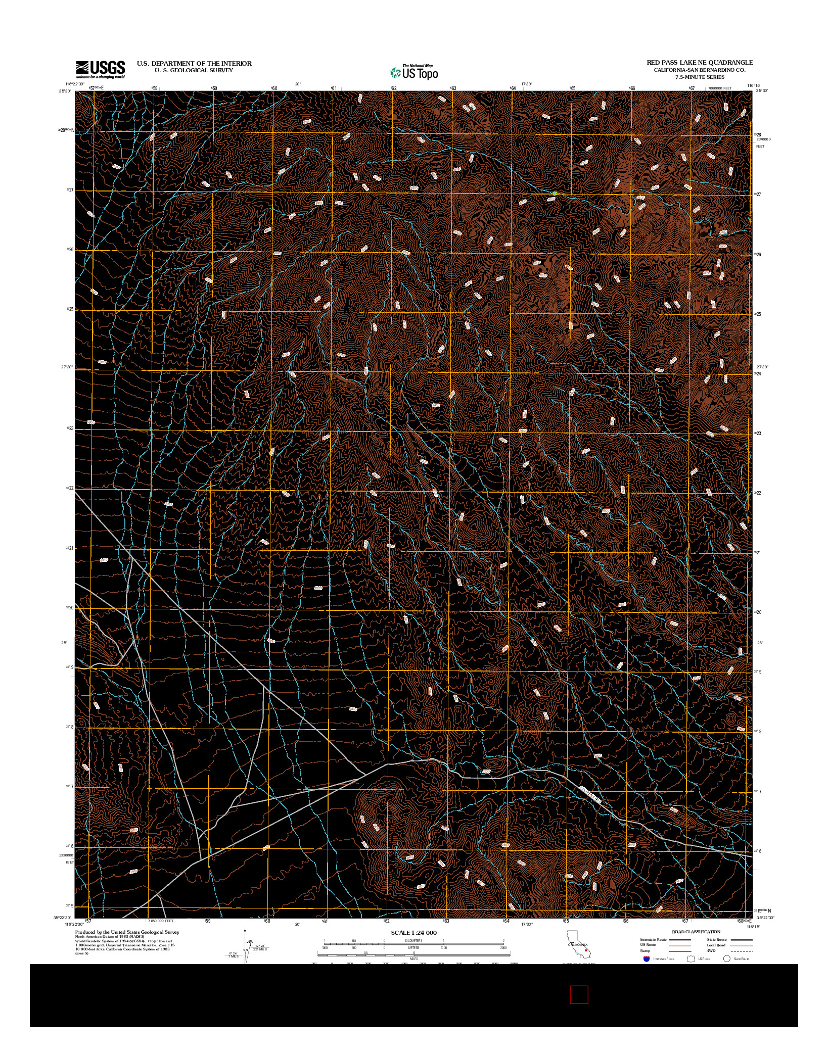 USGS US TOPO 7.5-MINUTE MAP FOR RED PASS LAKE NE, CA 2012