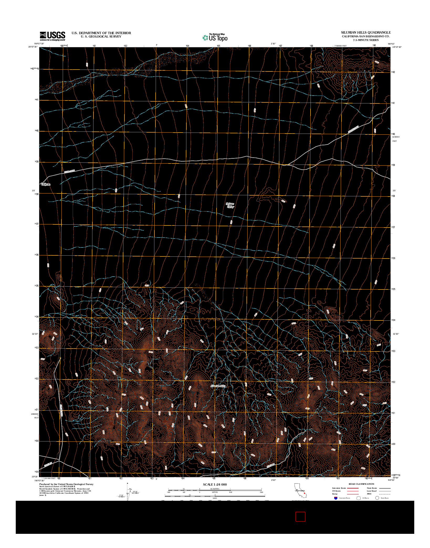 USGS US TOPO 7.5-MINUTE MAP FOR SILURIAN HILLS, CA 2012