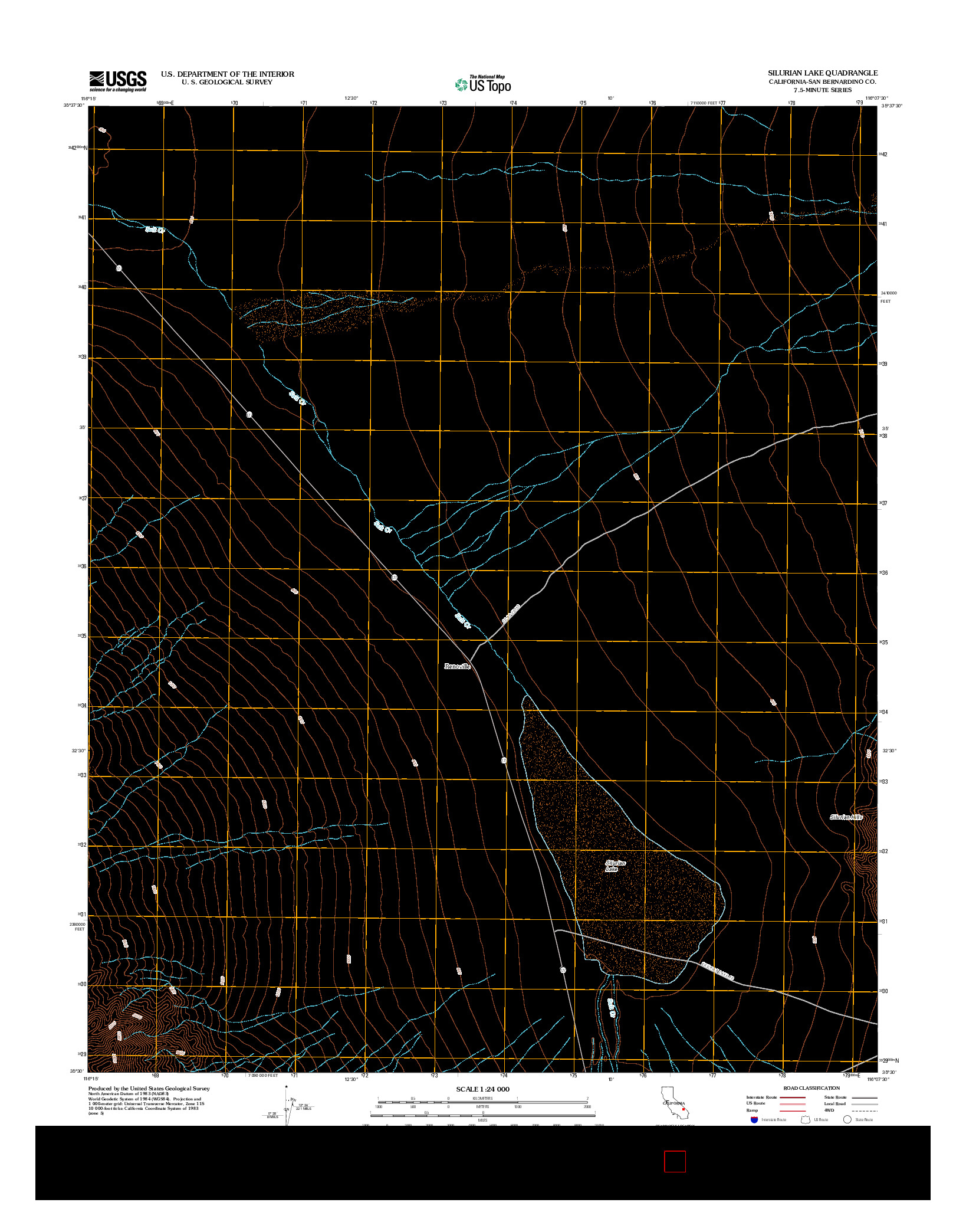 USGS US TOPO 7.5-MINUTE MAP FOR SILURIAN LAKE, CA 2012