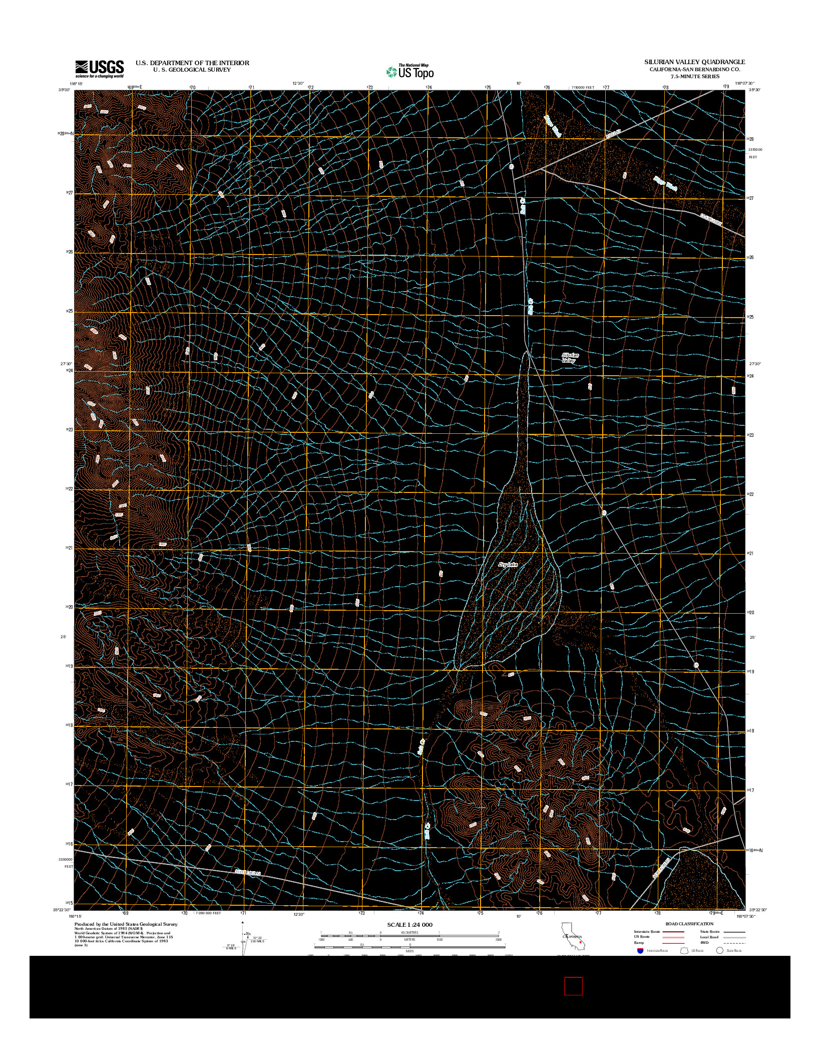 USGS US TOPO 7.5-MINUTE MAP FOR SILURIAN VALLEY, CA 2012