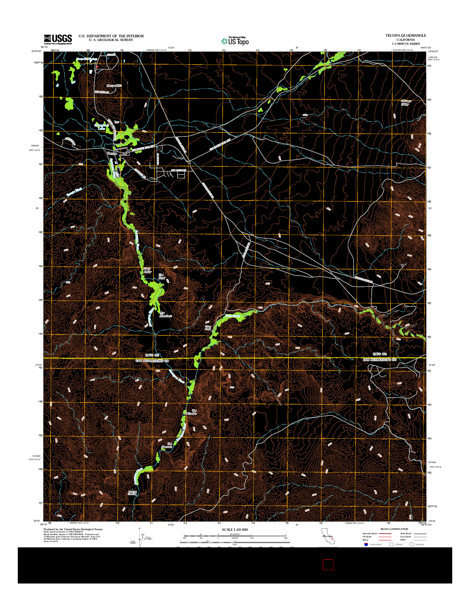 USGS US TOPO 7.5-MINUTE MAP FOR TECOPA, CA 2012