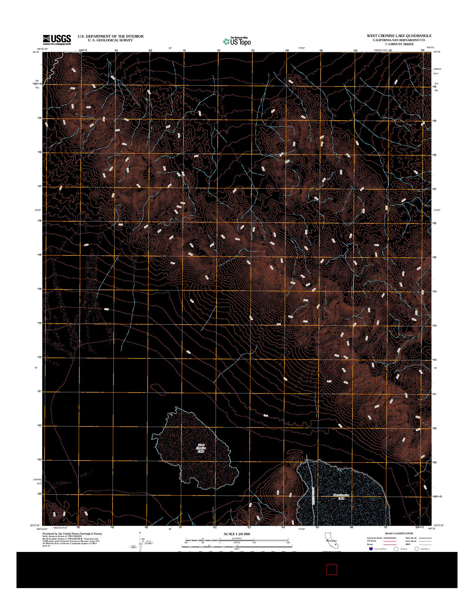 USGS US TOPO 7.5-MINUTE MAP FOR WEST CRONISE LAKE, CA 2012