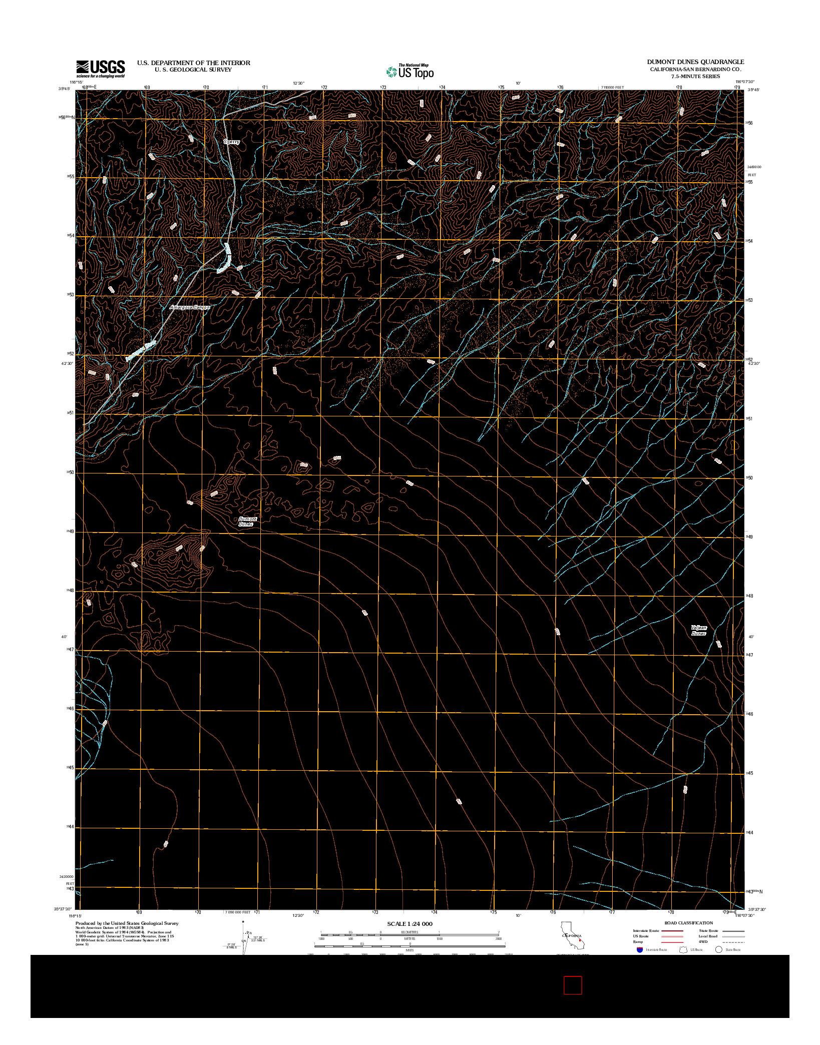 USGS US TOPO 7.5-MINUTE MAP FOR DUMONT DUNES, CA 2012