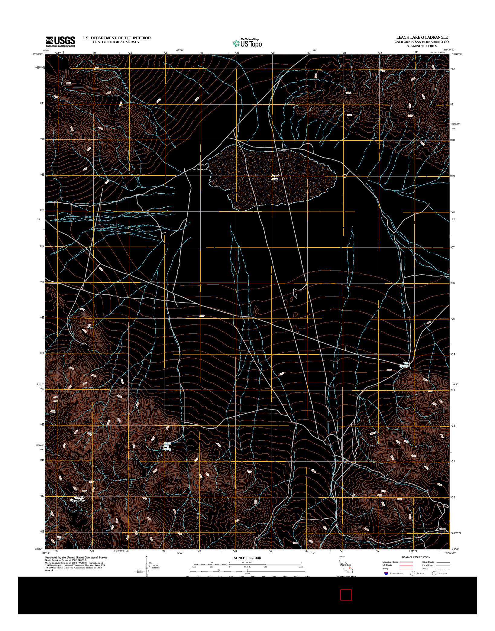 USGS US TOPO 7.5-MINUTE MAP FOR LEACH LAKE, CA 2012