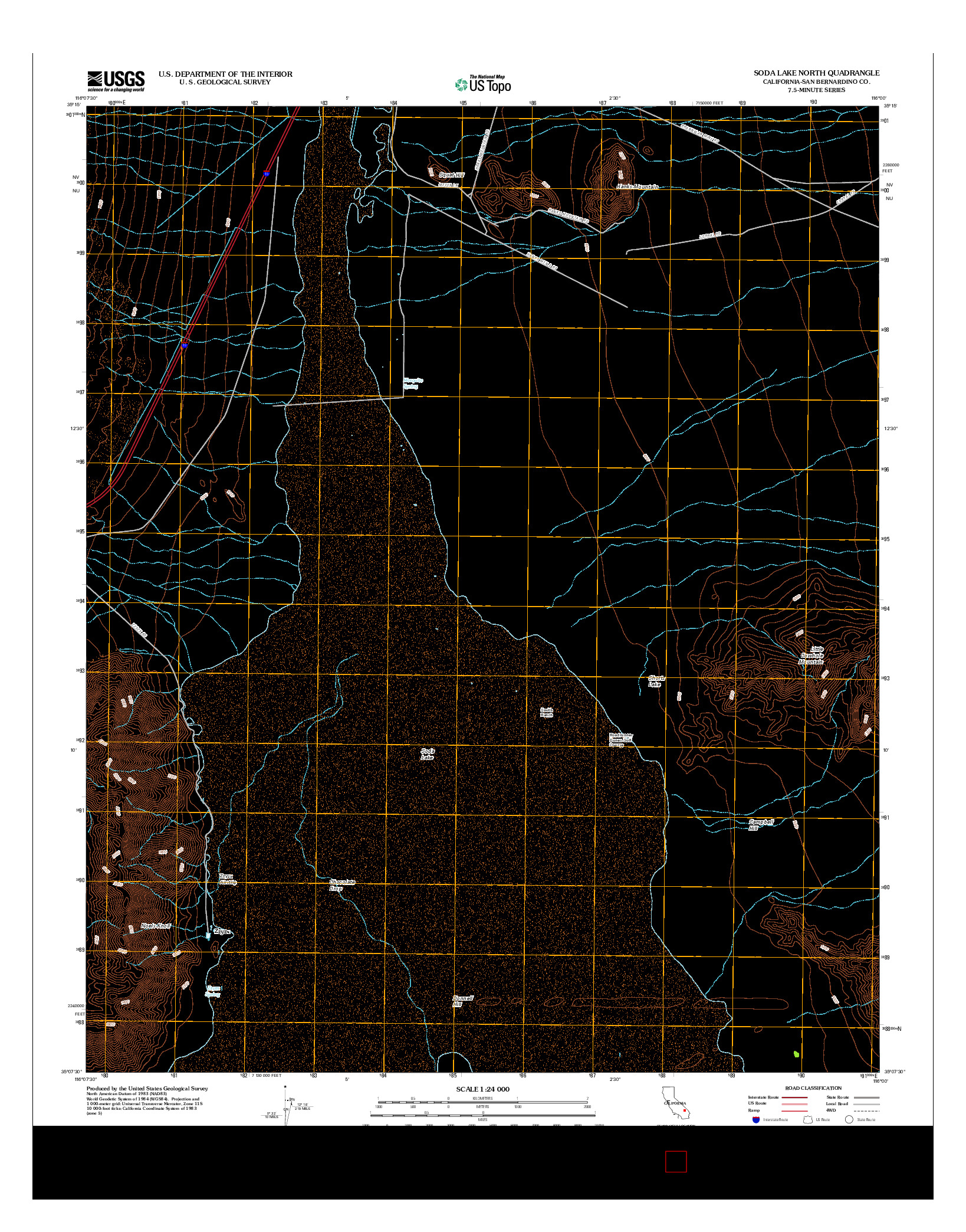 USGS US TOPO 7.5-MINUTE MAP FOR SODA LAKE NORTH, CA 2012