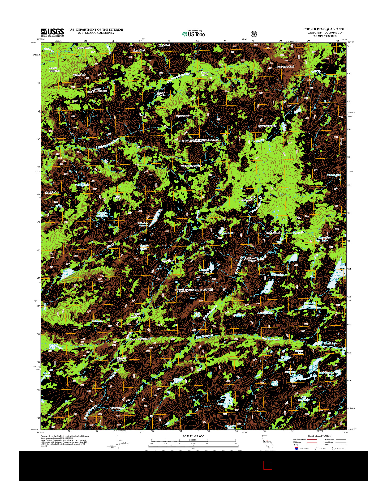 USGS US TOPO 7.5-MINUTE MAP FOR COOPER PEAK, CA 2012