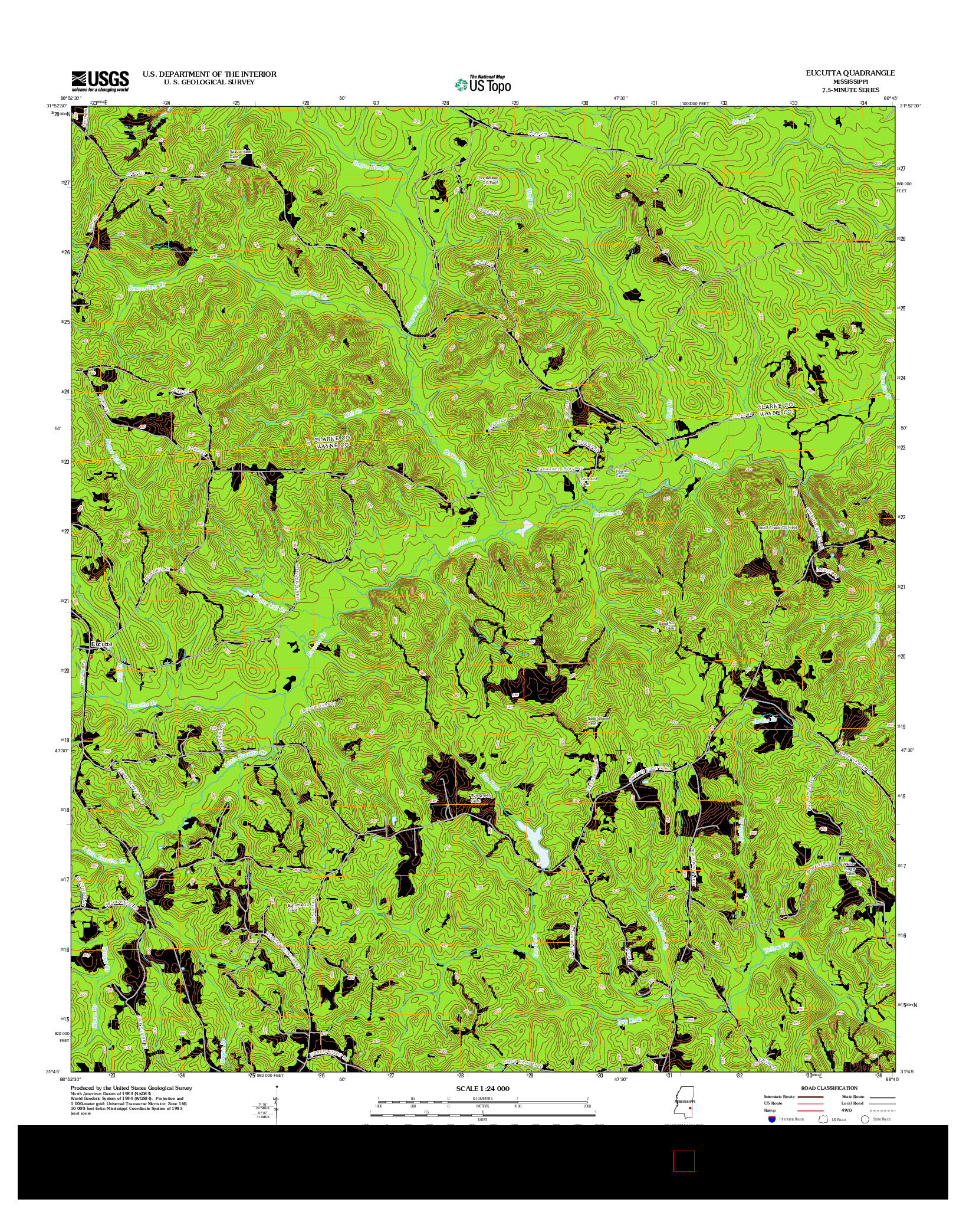 USGS US TOPO 7.5-MINUTE MAP FOR EUCUTTA, MS 2012