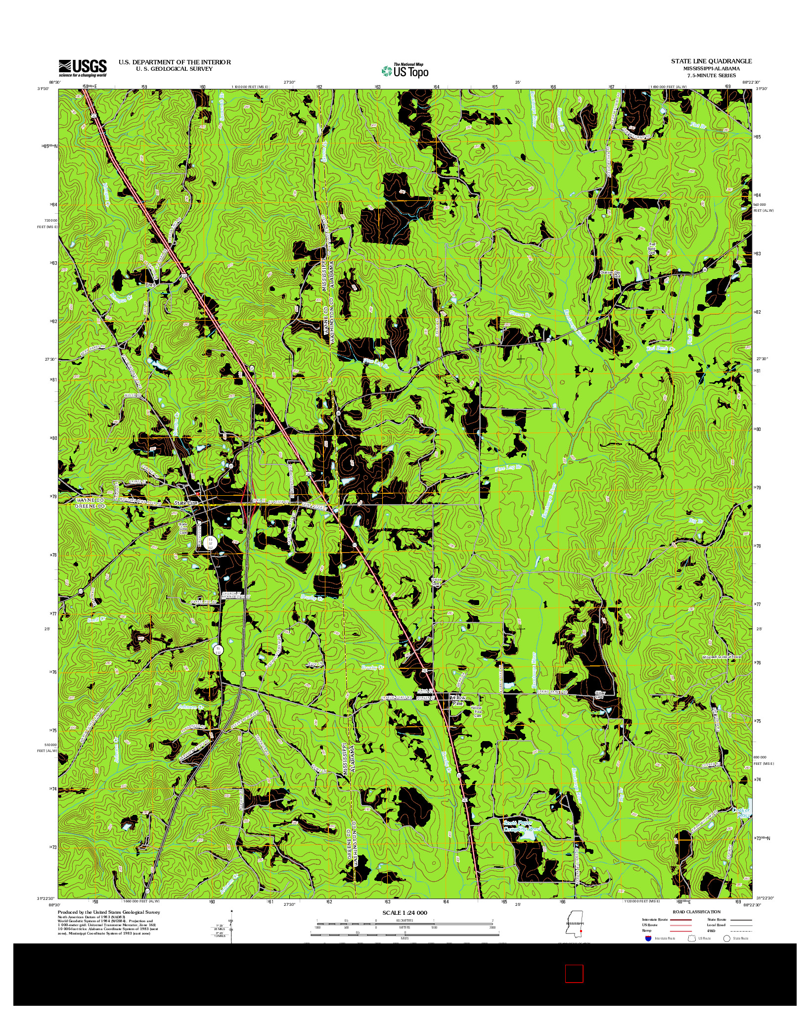 USGS US TOPO 7.5-MINUTE MAP FOR STATE LINE, MS-AL 2012