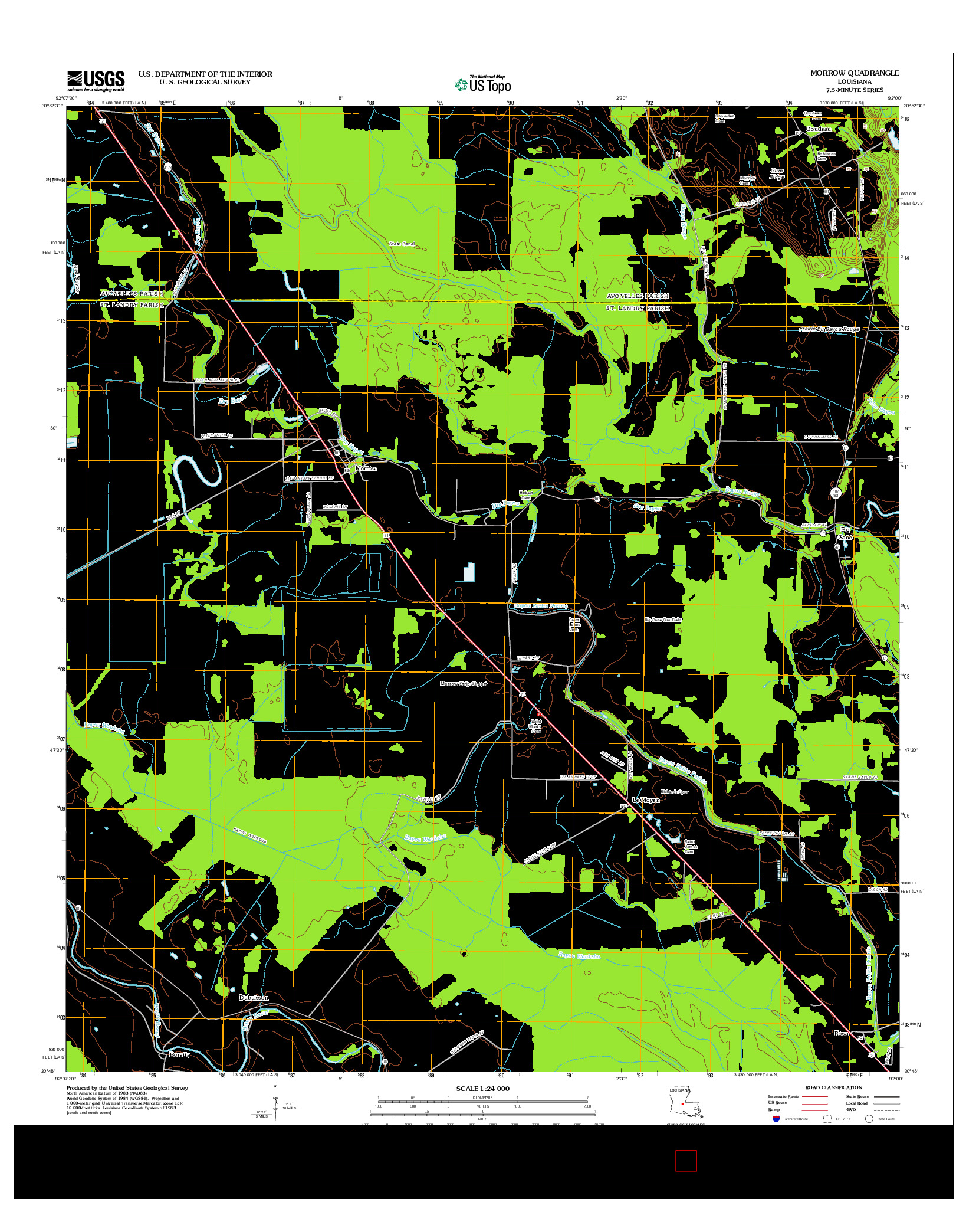 USGS US TOPO 7.5-MINUTE MAP FOR MORROW, LA 2012