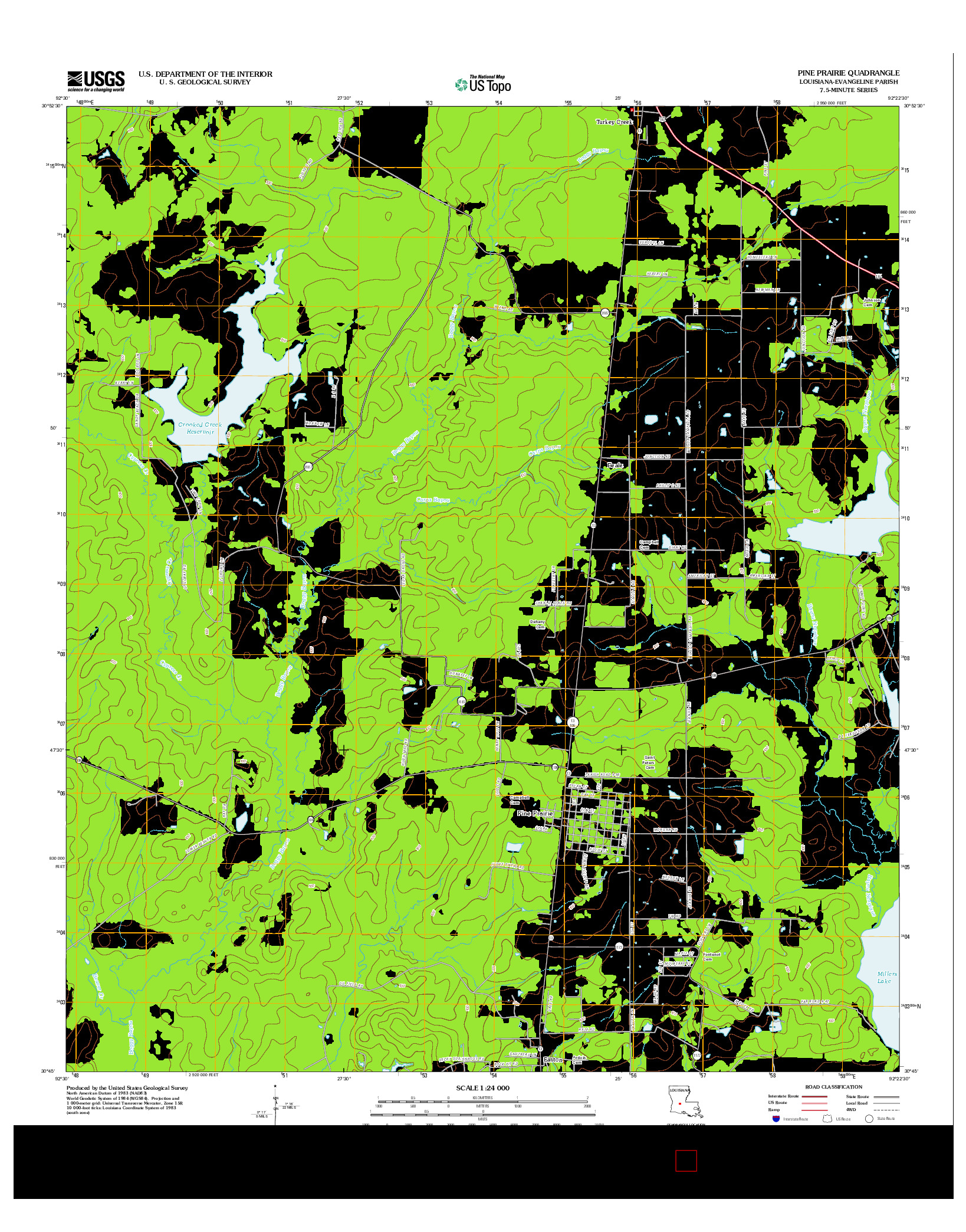 USGS US TOPO 7.5-MINUTE MAP FOR PINE PRAIRIE, LA 2012