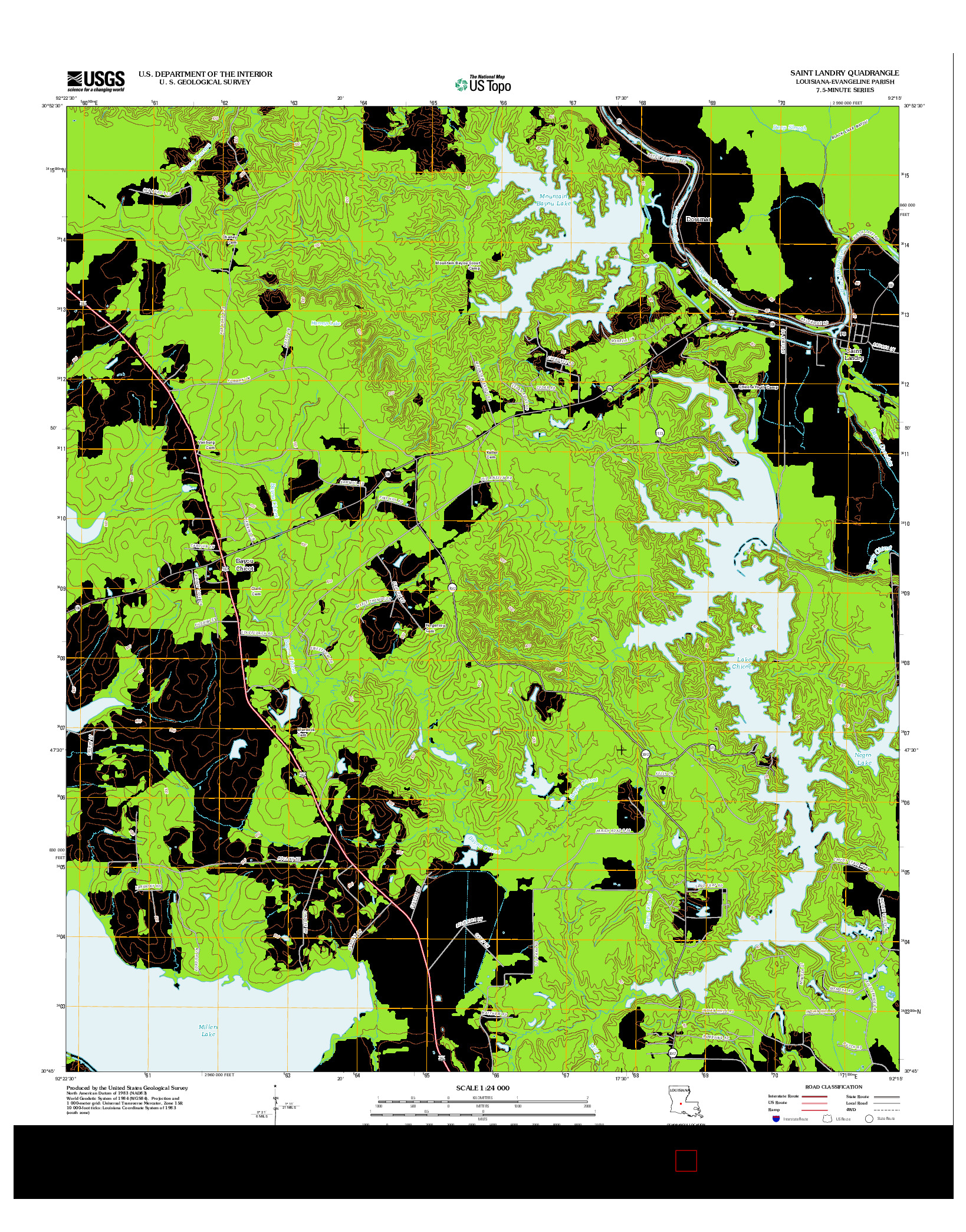 USGS US TOPO 7.5-MINUTE MAP FOR SAINT LANDRY, LA 2012
