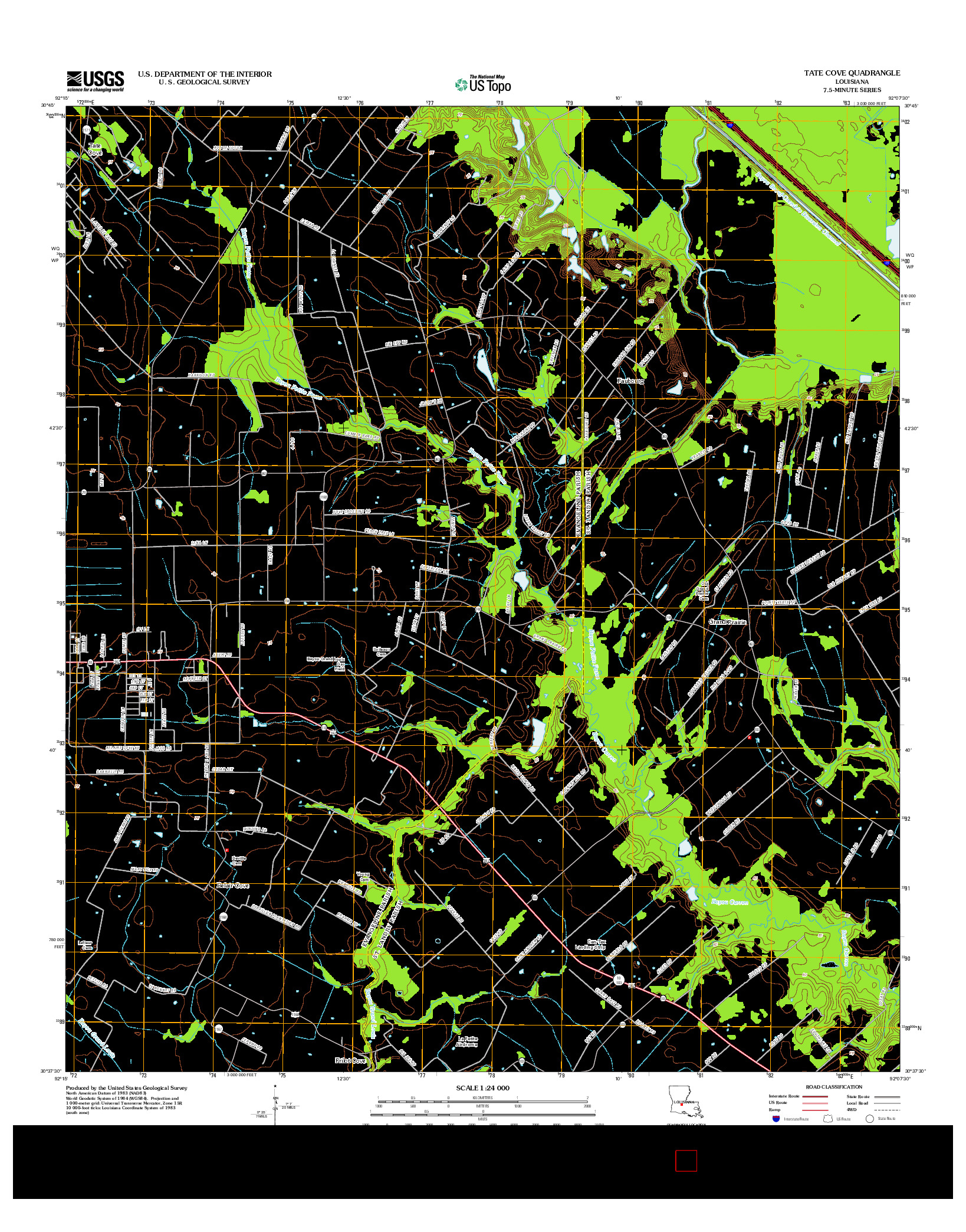 USGS US TOPO 7.5-MINUTE MAP FOR TATE COVE, LA 2012