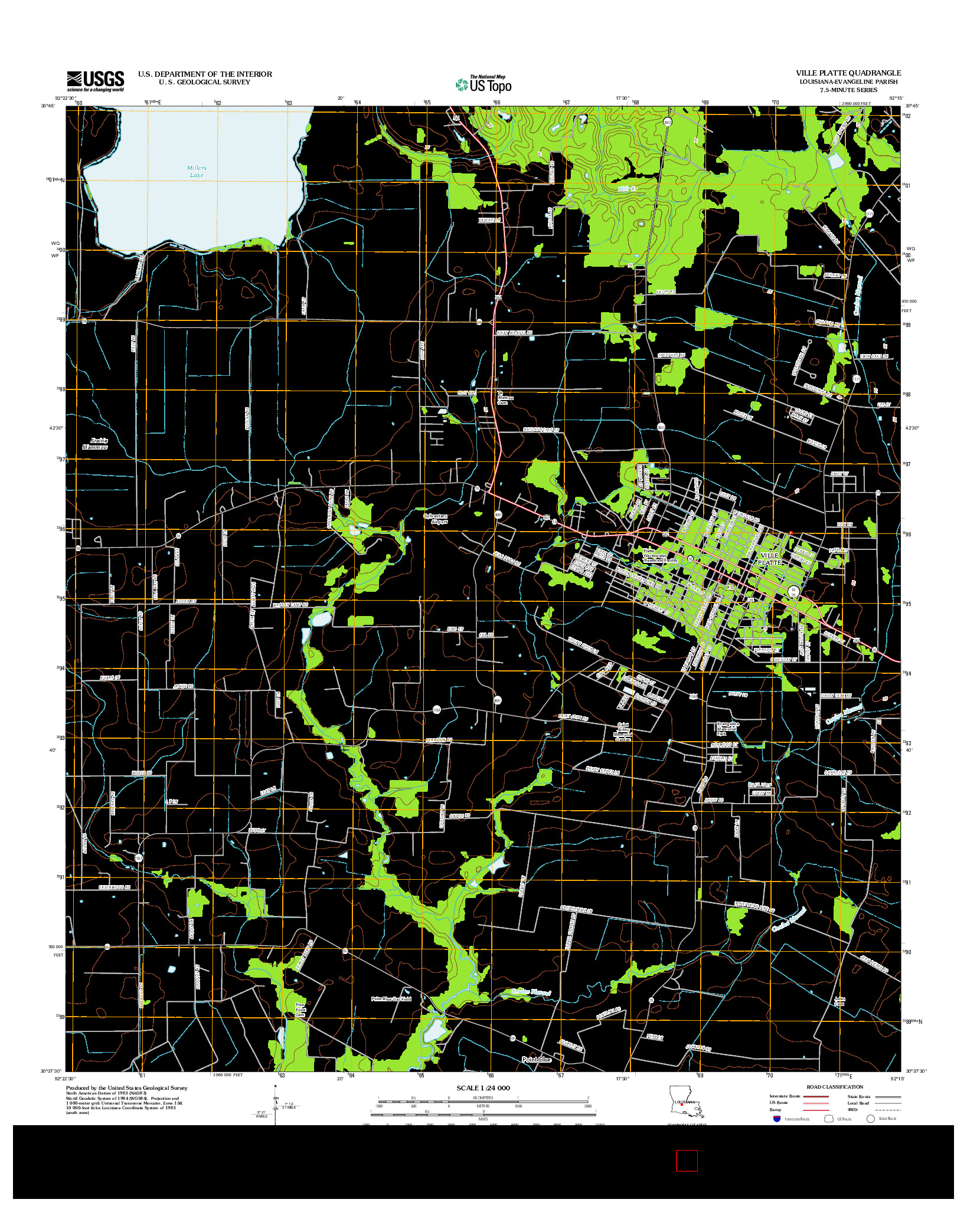 USGS US TOPO 7.5-MINUTE MAP FOR VILLE PLATTE, LA 2012
