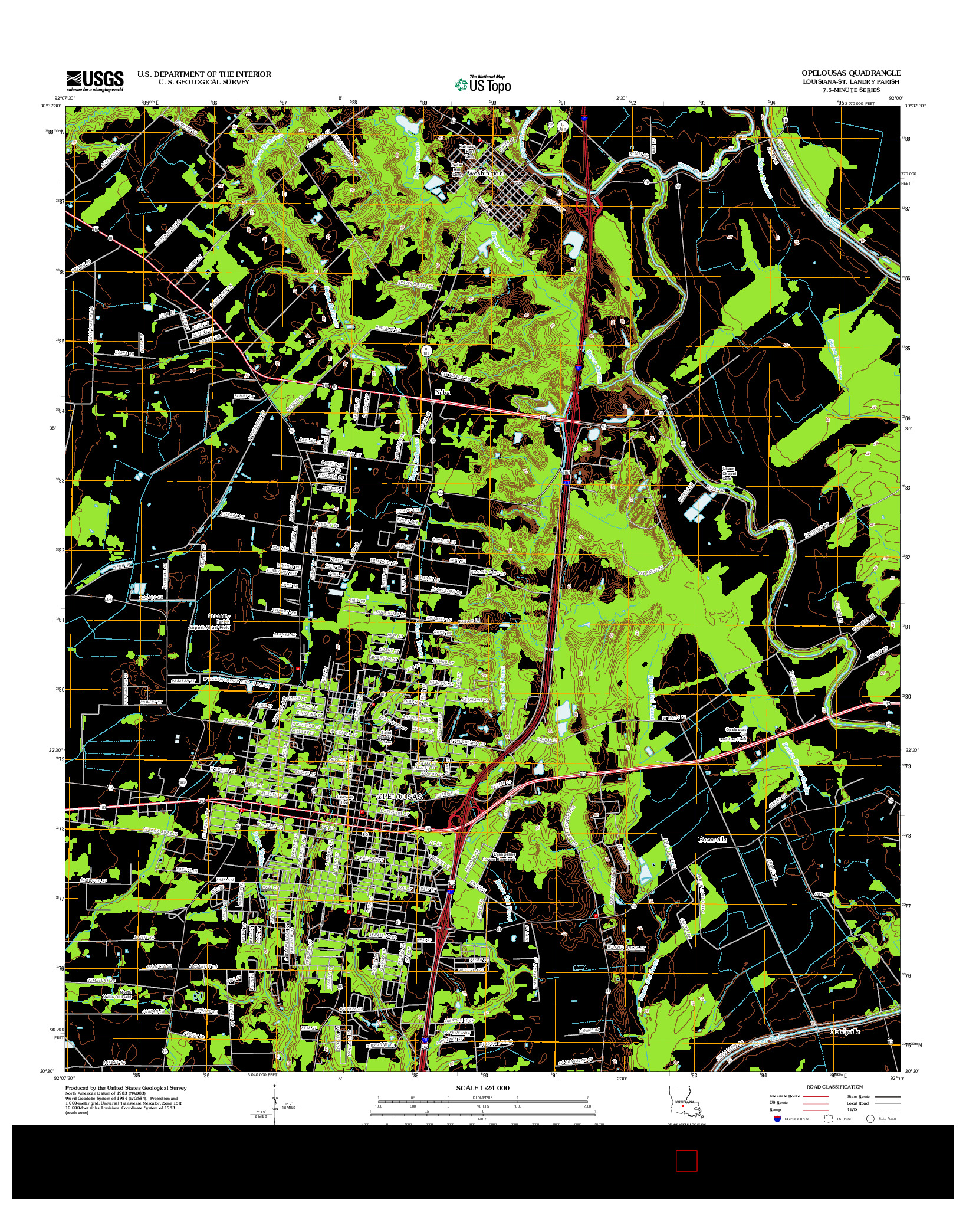 USGS US TOPO 7.5-MINUTE MAP FOR OPELOUSAS, LA 2012