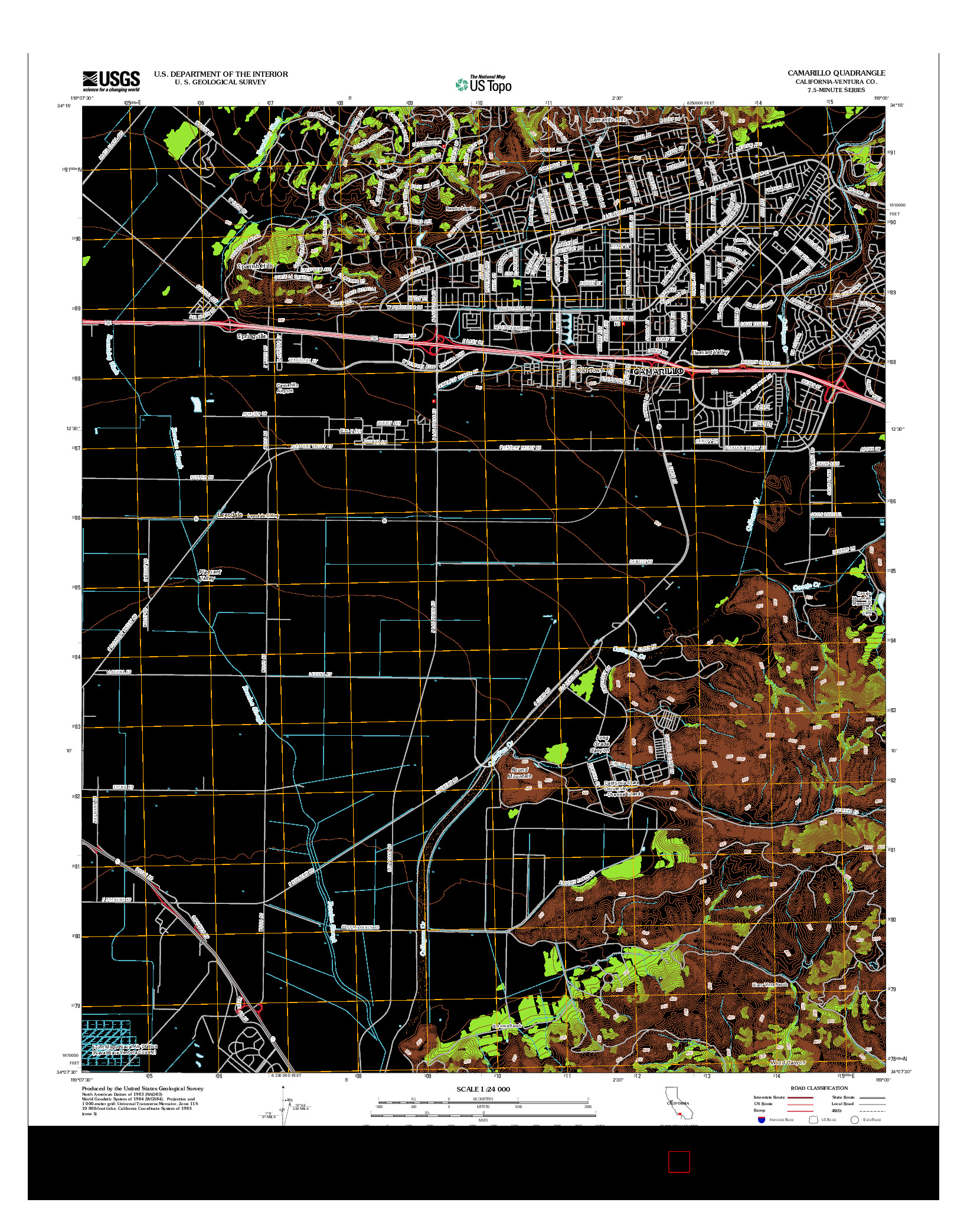 USGS US TOPO 7.5-MINUTE MAP FOR CAMARILLO, CA 2012