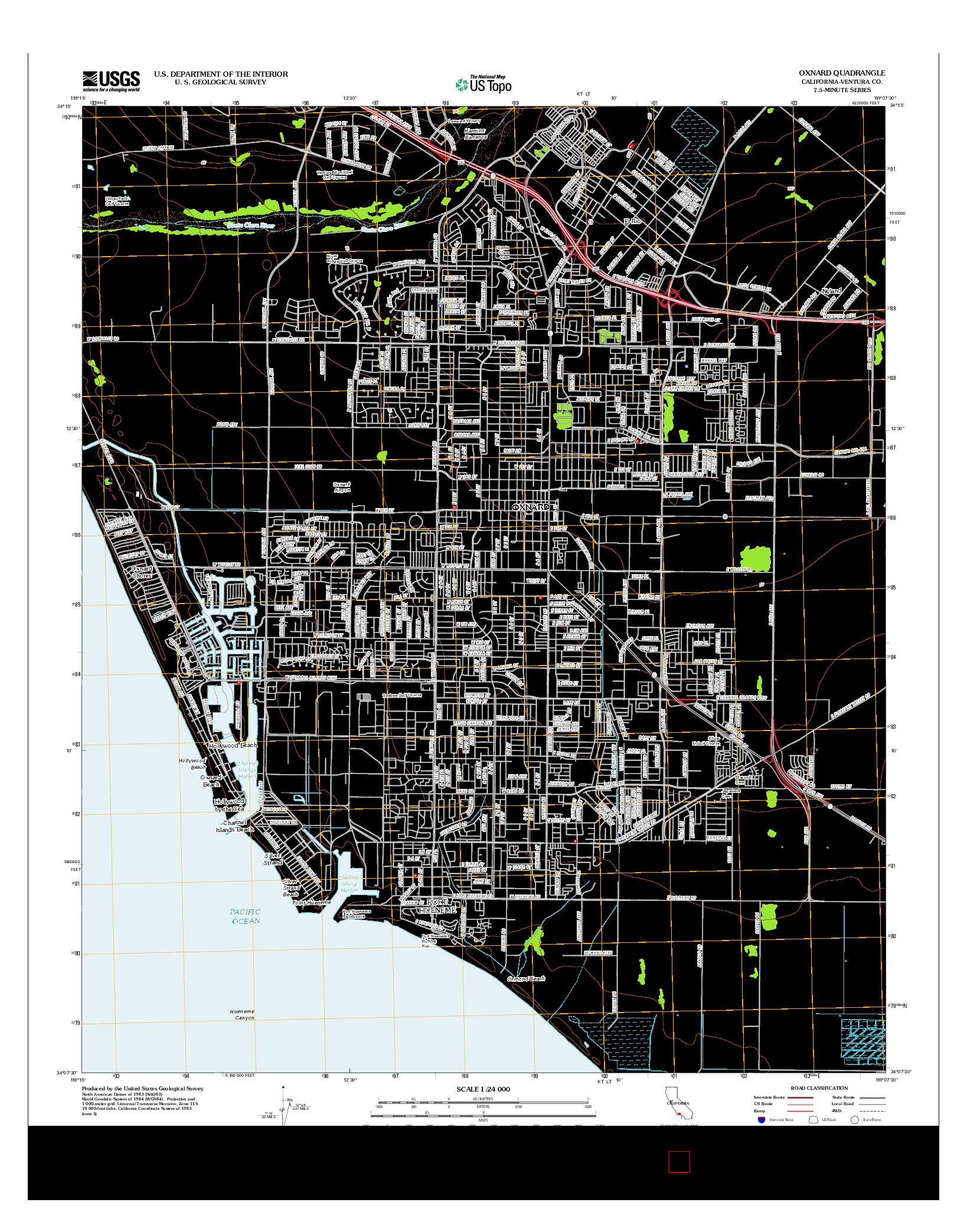 USGS US TOPO 7.5-MINUTE MAP FOR OXNARD, CA 2012