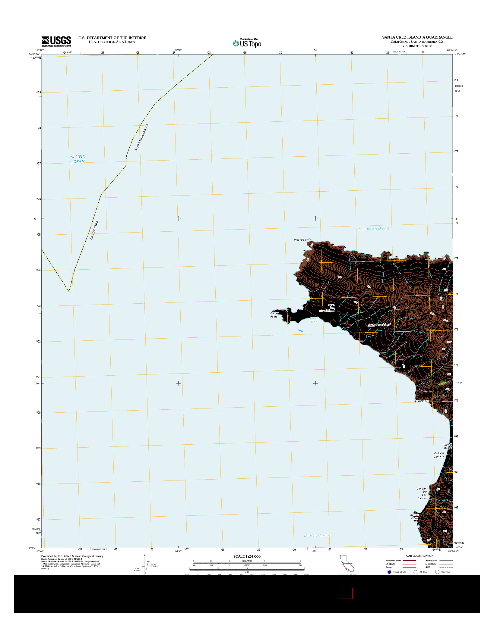 USGS US TOPO 7.5-MINUTE MAP FOR SANTA CRUZ ISLAND A, CA 2012