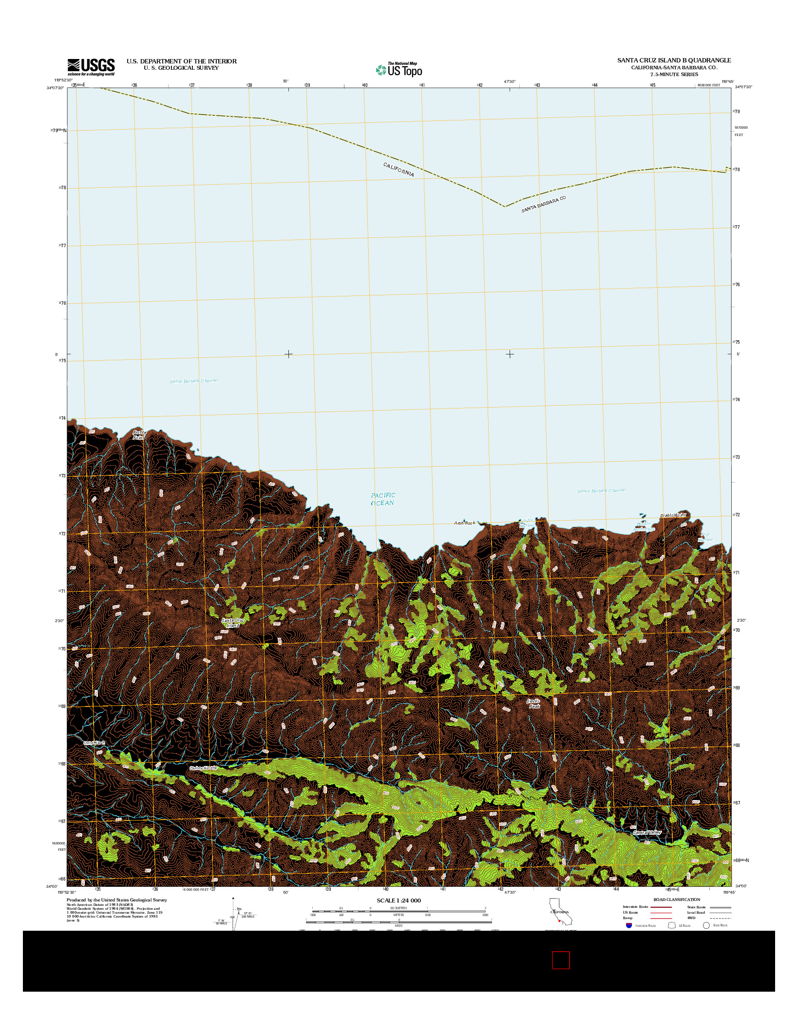 USGS US TOPO 7.5-MINUTE MAP FOR SANTA CRUZ ISLAND B, CA 2012