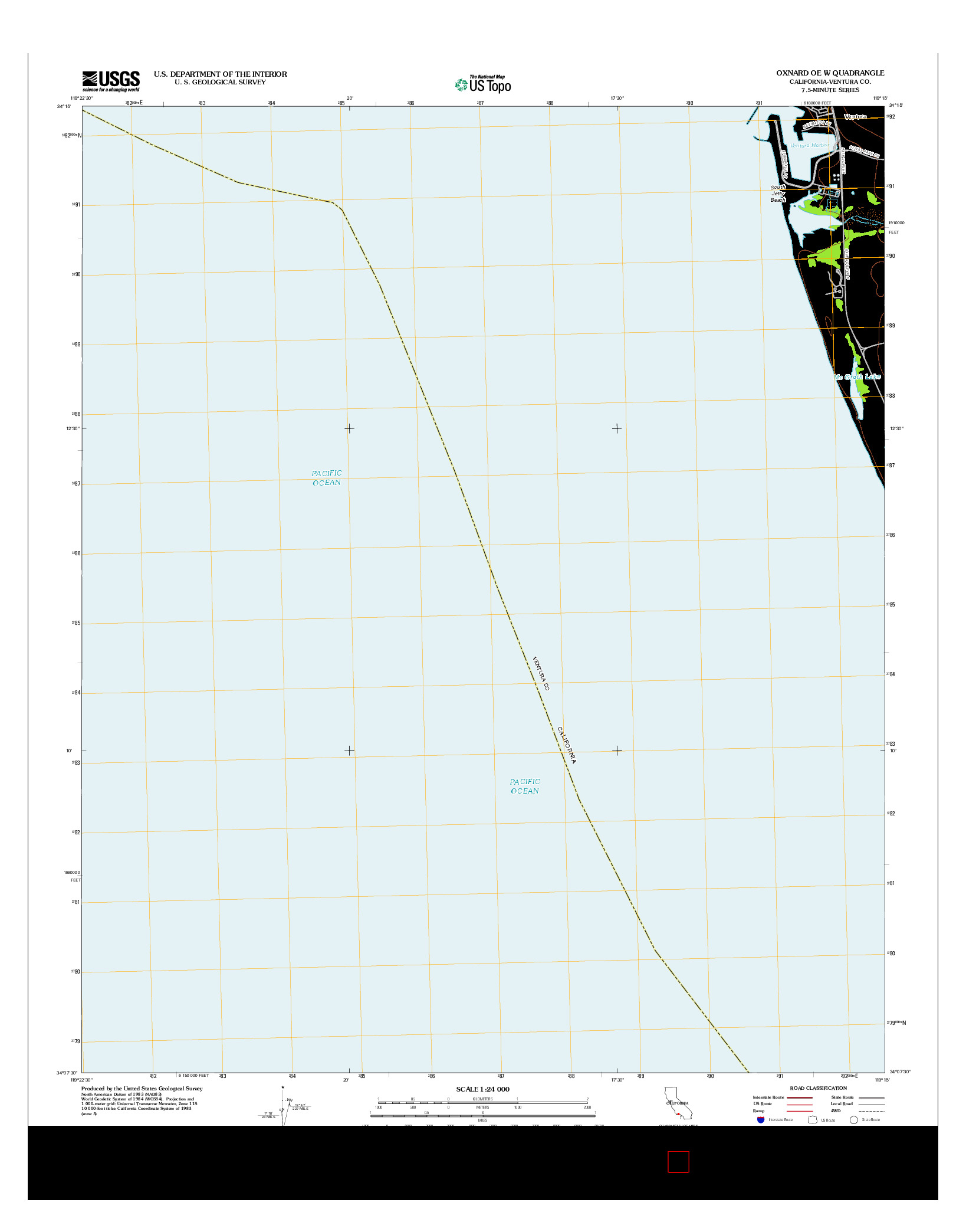 USGS US TOPO 7.5-MINUTE MAP FOR OXNARD OE W, CA 2012