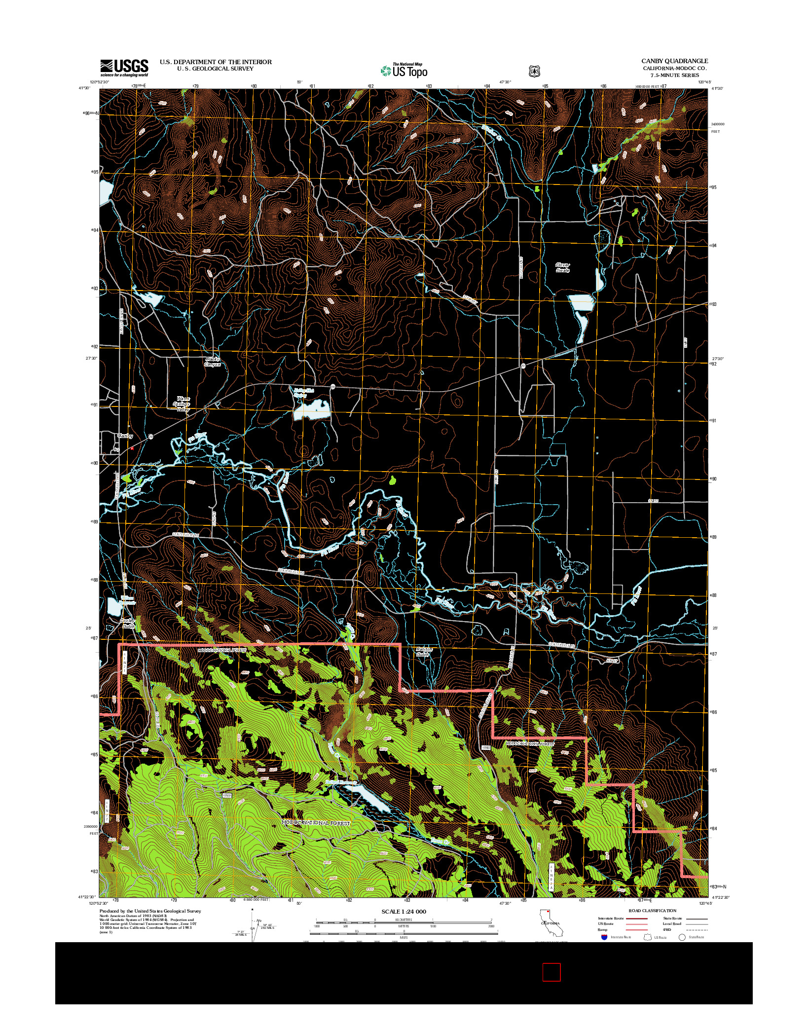 USGS US TOPO 7.5-MINUTE MAP FOR CANBY, CA 2012