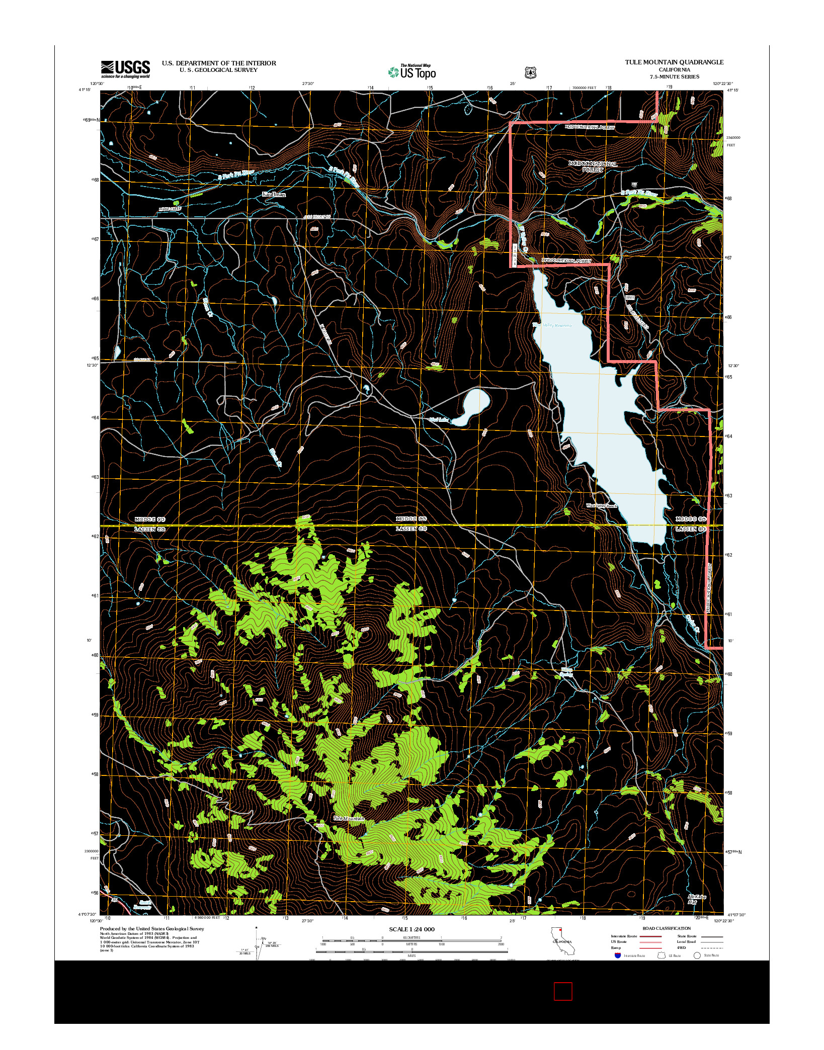 USGS US TOPO 7.5-MINUTE MAP FOR TULE MOUNTAIN, CA 2012