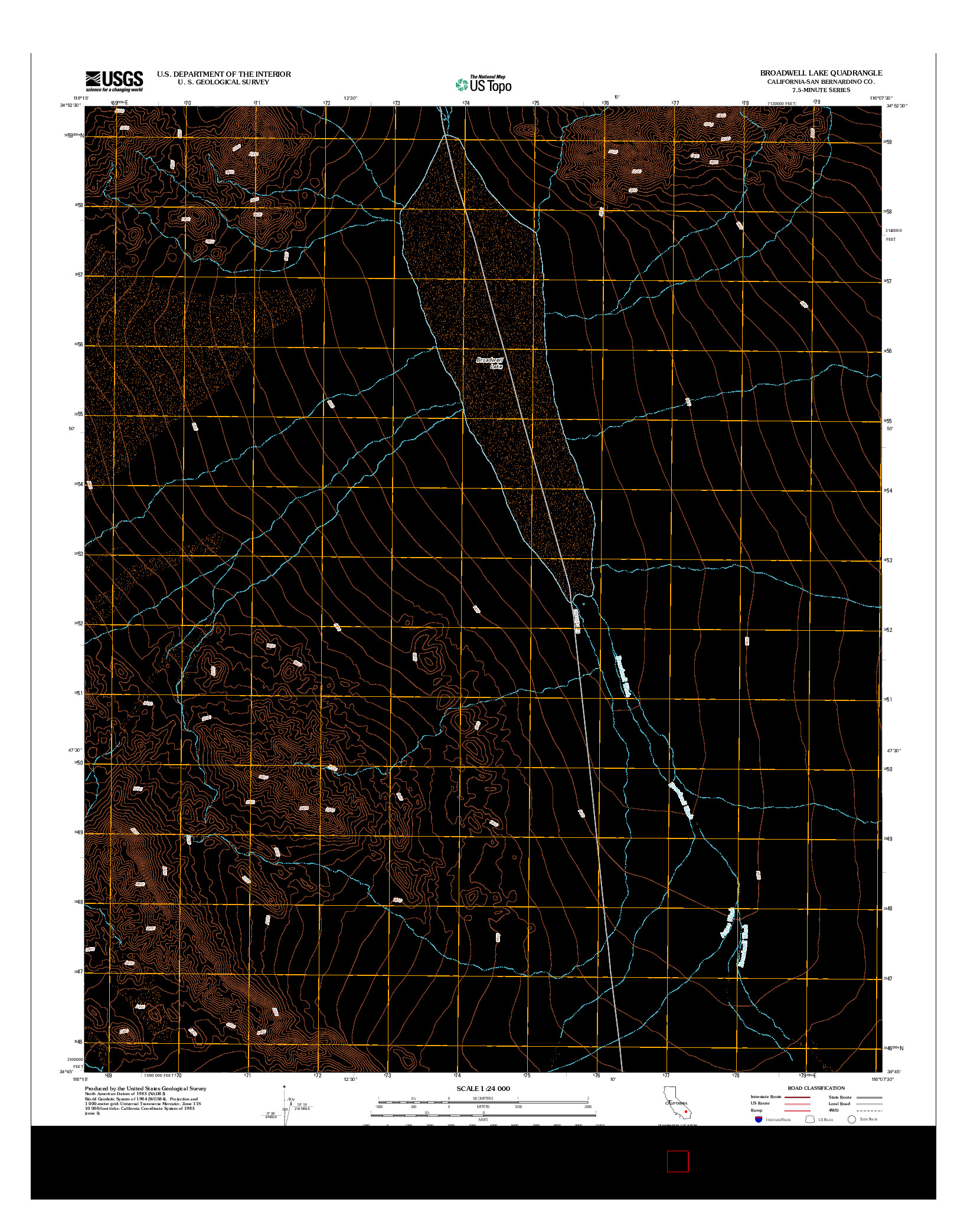 USGS US TOPO 7.5-MINUTE MAP FOR BROADWELL LAKE, CA 2012