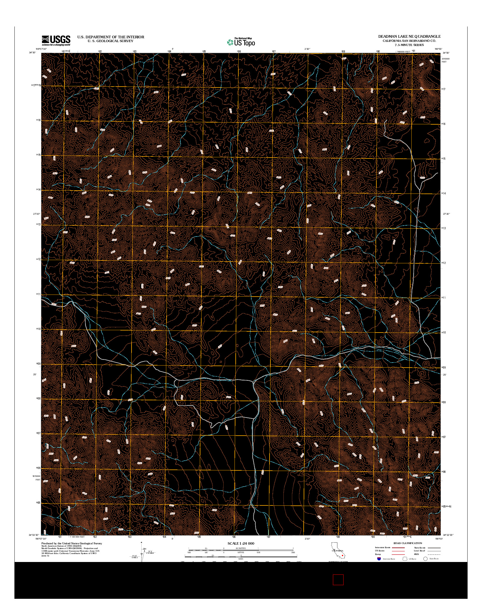 USGS US TOPO 7.5-MINUTE MAP FOR DEADMAN LAKE NE, CA 2012