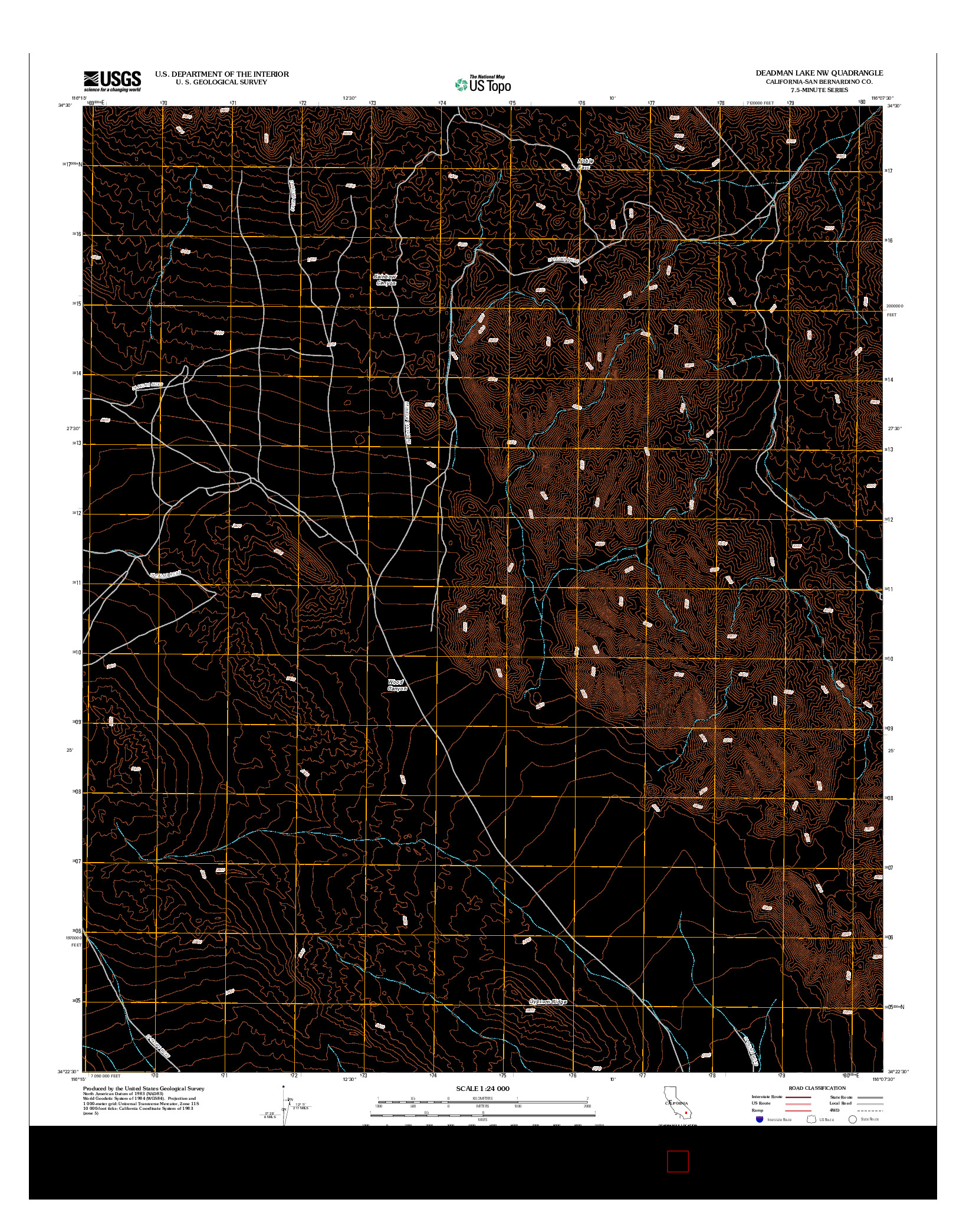 USGS US TOPO 7.5-MINUTE MAP FOR DEADMAN LAKE NW, CA 2012