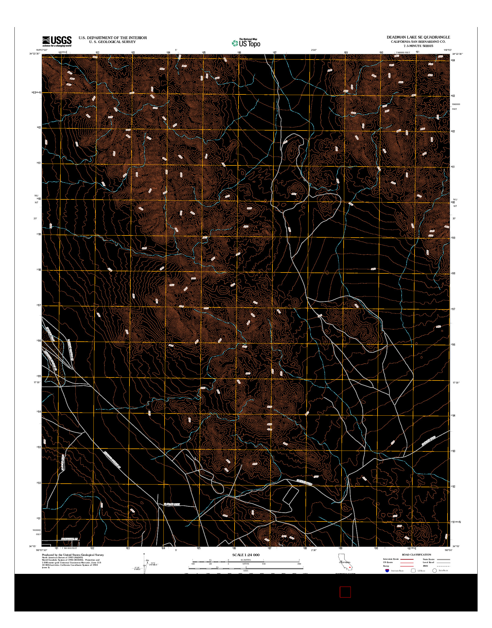 USGS US TOPO 7.5-MINUTE MAP FOR DEADMAN LAKE SE, CA 2012