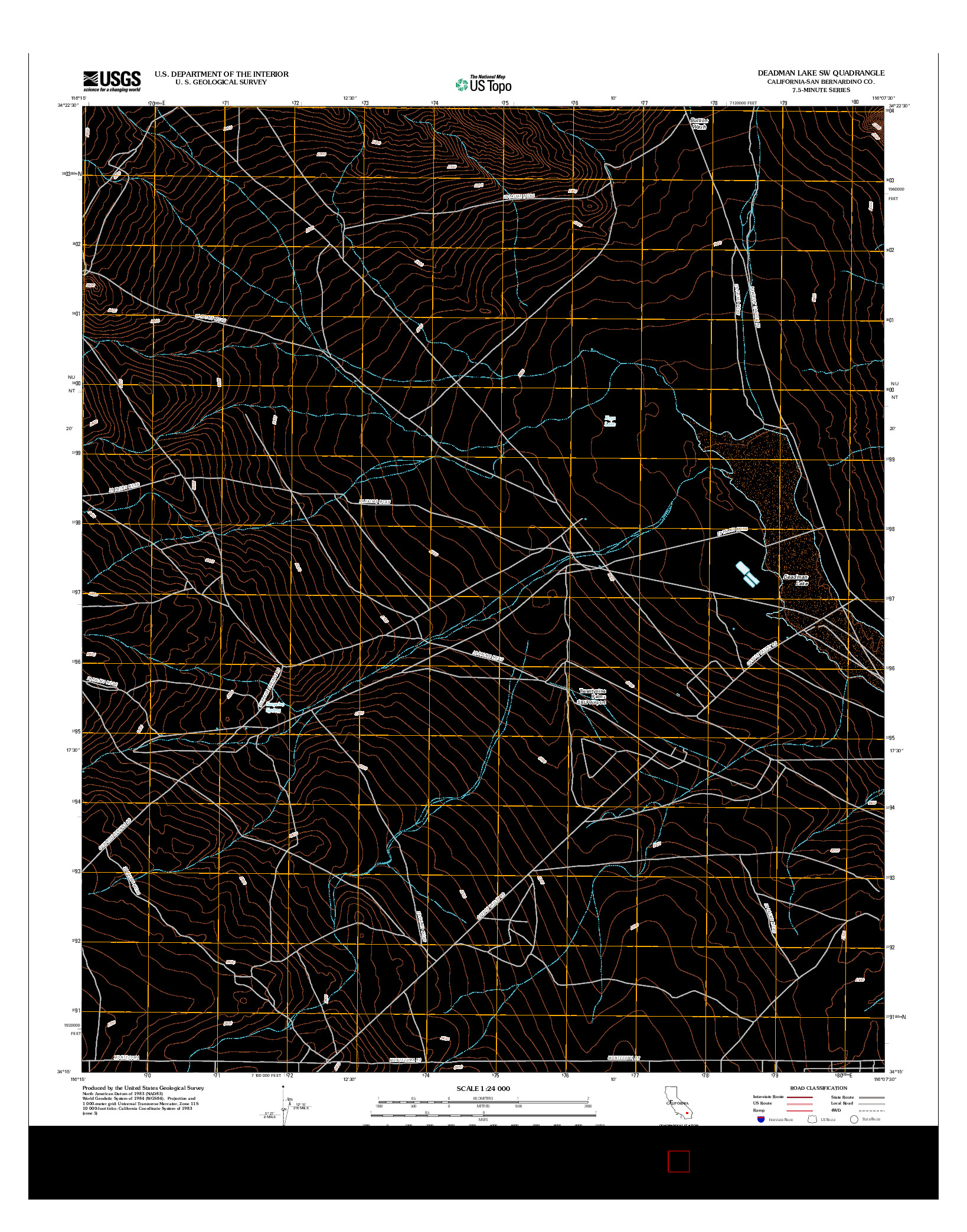 USGS US TOPO 7.5-MINUTE MAP FOR DEADMAN LAKE SW, CA 2012