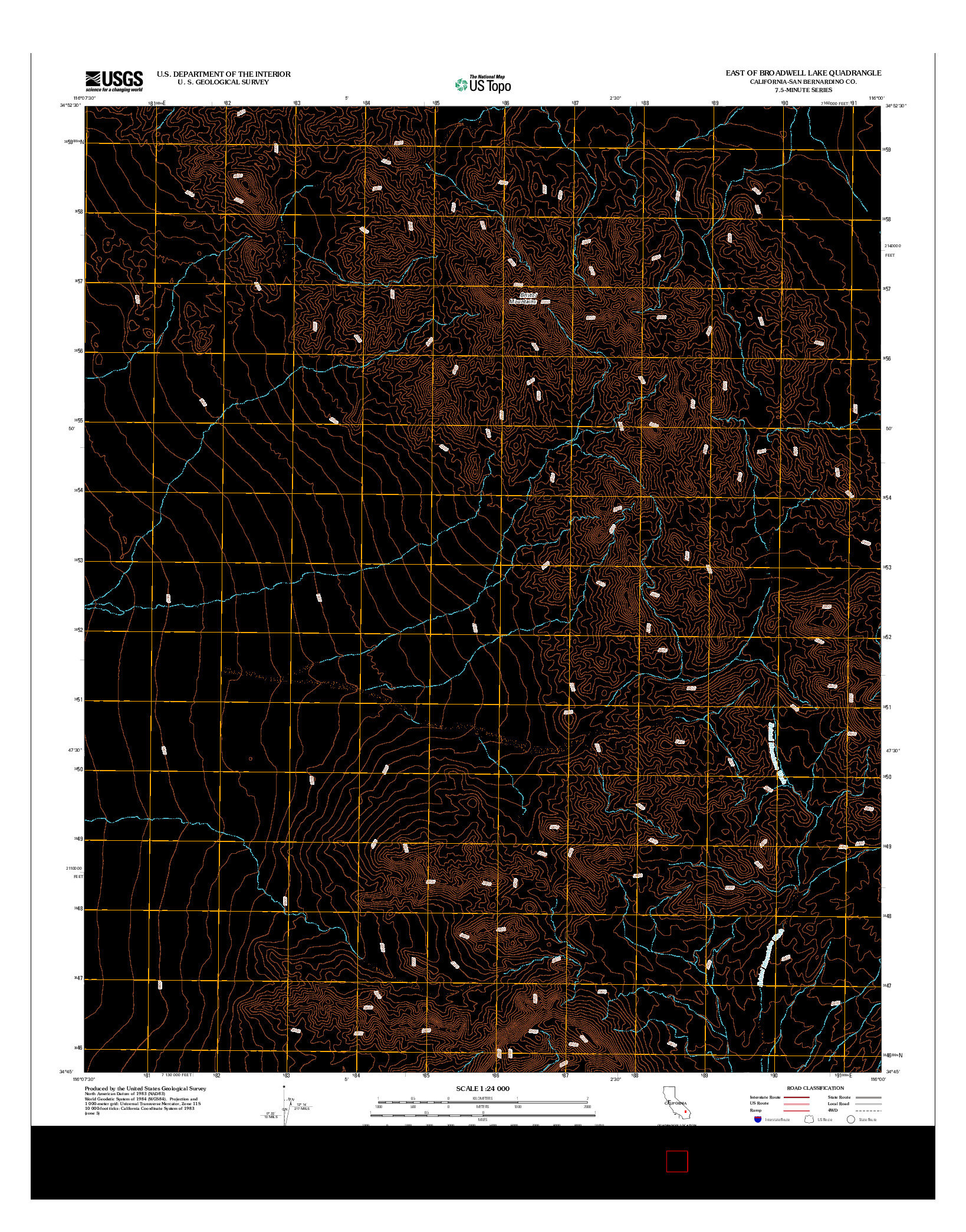 USGS US TOPO 7.5-MINUTE MAP FOR EAST OF BROADWELL LAKE, CA 2012