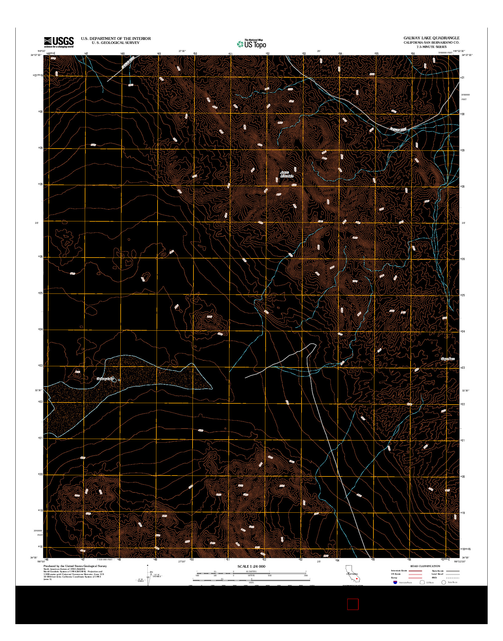 USGS US TOPO 7.5-MINUTE MAP FOR GALWAY LAKE, CA 2012