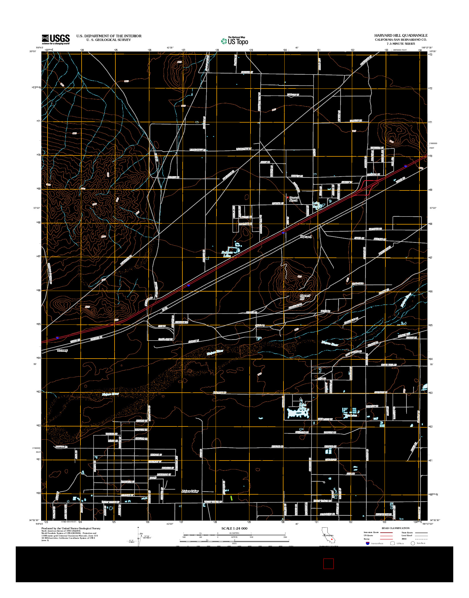 USGS US TOPO 7.5-MINUTE MAP FOR HARVARD HILL, CA 2012